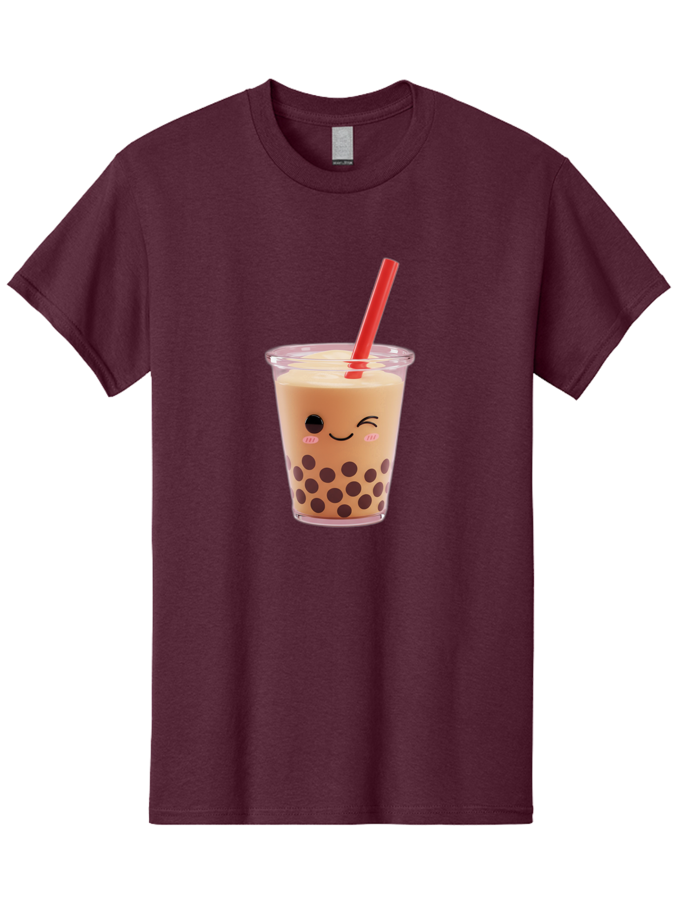 Bubble-Tea-19 Men'S Graphic Tee, 100% Cotton, Comfortable Casual Summer Wear, Machine Washable, Bubble Tea, Boba Tea, Milk Tea, Tapioca Pearls, Kawaii, Cute Drink, Tea Drink, Red Straw, Smiling Face, Adorable Beverage, Trendy Drink Bac699
