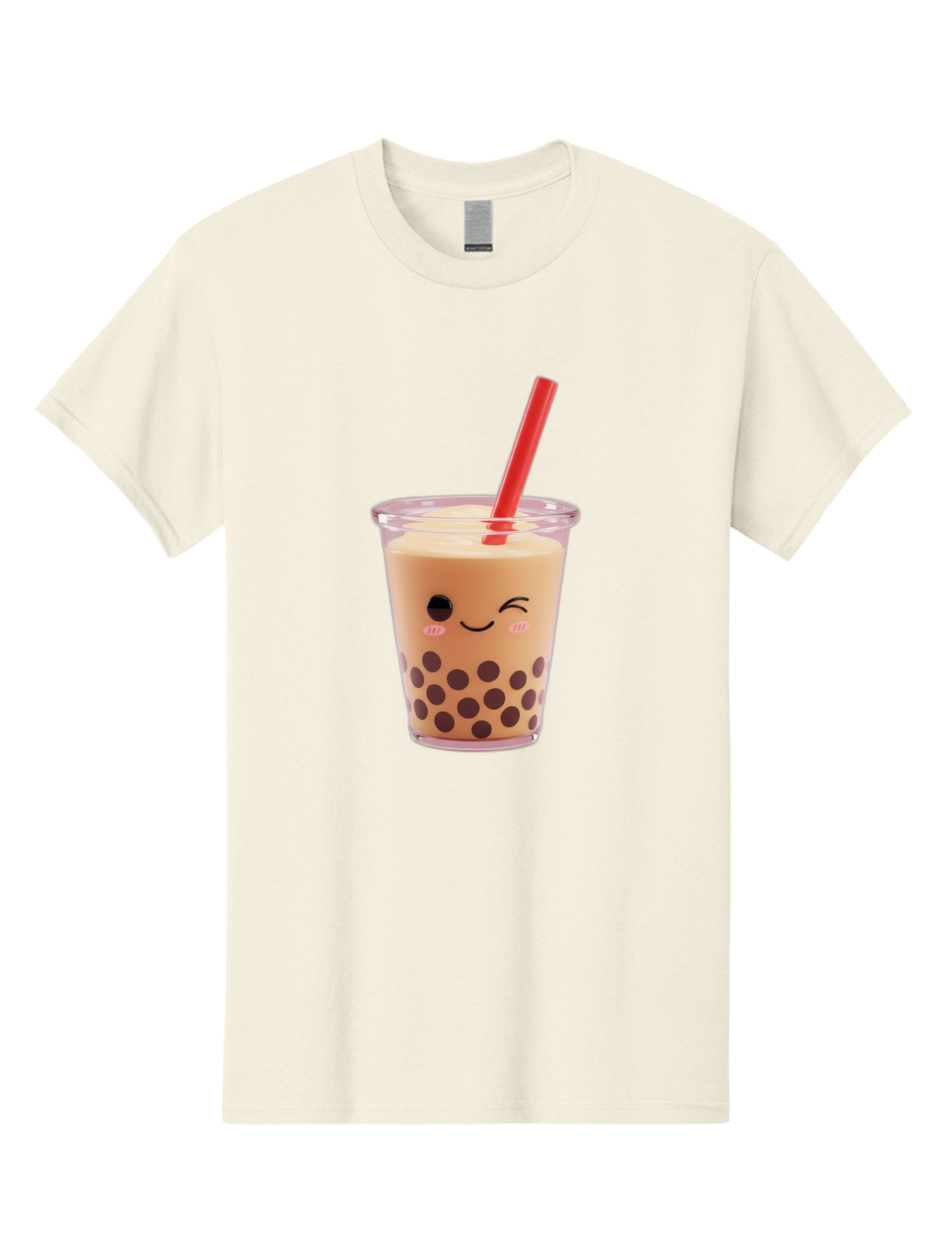 Bubble-Tea-19 Men'S Graphic Tee, 100% Cotton, Comfortable Casual Summer Wear, Machine Washable, Bubble Tea, Boba Tea, Milk Tea, Tapioca Pearls, Kawaii, Cute Drink, Tea Drink, Red Straw, Smiling Face, Adorable Beverage, Trendy Drink Bac699