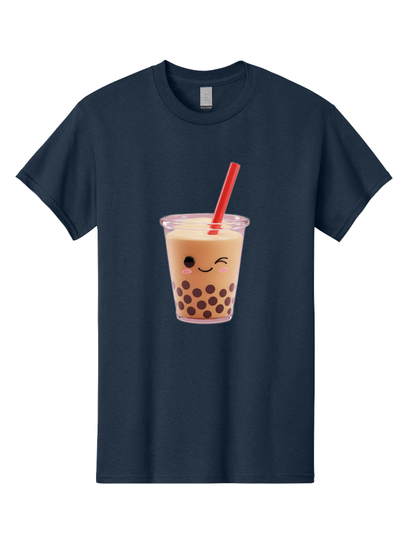 Bubble-Tea-19 Men'S Graphic Tee, 100% Cotton, Comfortable Casual Summer Wear, Machine Washable, Bubble Tea, Boba Tea, Milk Tea, Tapioca Pearls, Kawaii, Cute Drink, Tea Drink, Red Straw, Smiling Face, Adorable Beverage, Trendy Drink Bac699