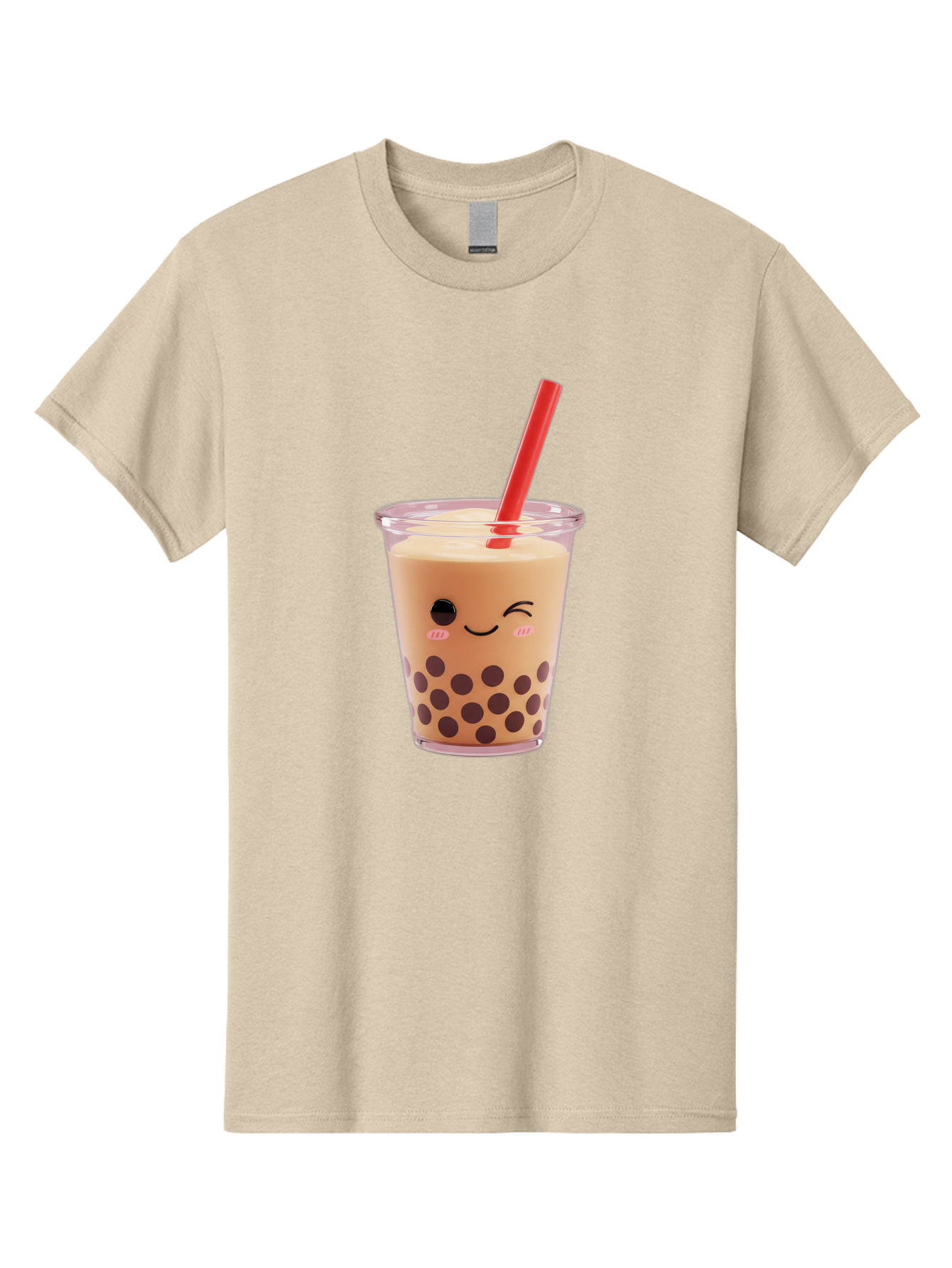 Bubble-Tea-19 Men'S Graphic Tee, 100% Cotton, Comfortable Casual Summer Wear, Machine Washable, Bubble Tea, Boba Tea, Milk Tea, Tapioca Pearls, Kawaii, Cute Drink, Tea Drink, Red Straw, Smiling Face, Adorable Beverage, Trendy Drink Bac699