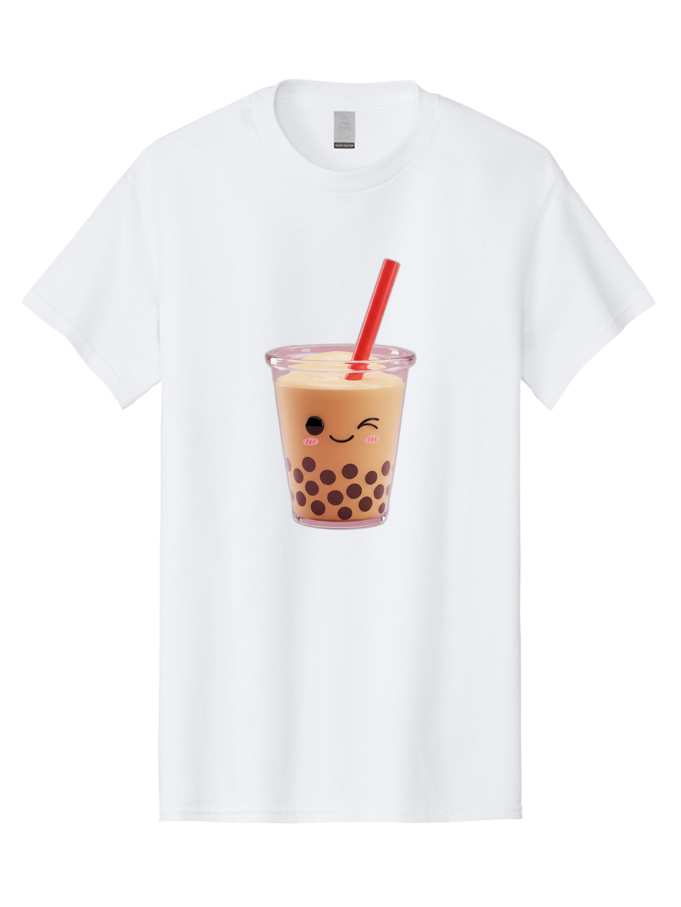 Bubble-Tea-19 Men'S Graphic Tee, 100% Cotton, Comfortable Casual Summer Wear, Machine Washable, Bubble Tea, Boba Tea, Milk Tea, Tapioca Pearls, Kawaii, Cute Drink, Tea Drink, Red Straw, Smiling Face, Adorable Beverage, Trendy Drink Bac699