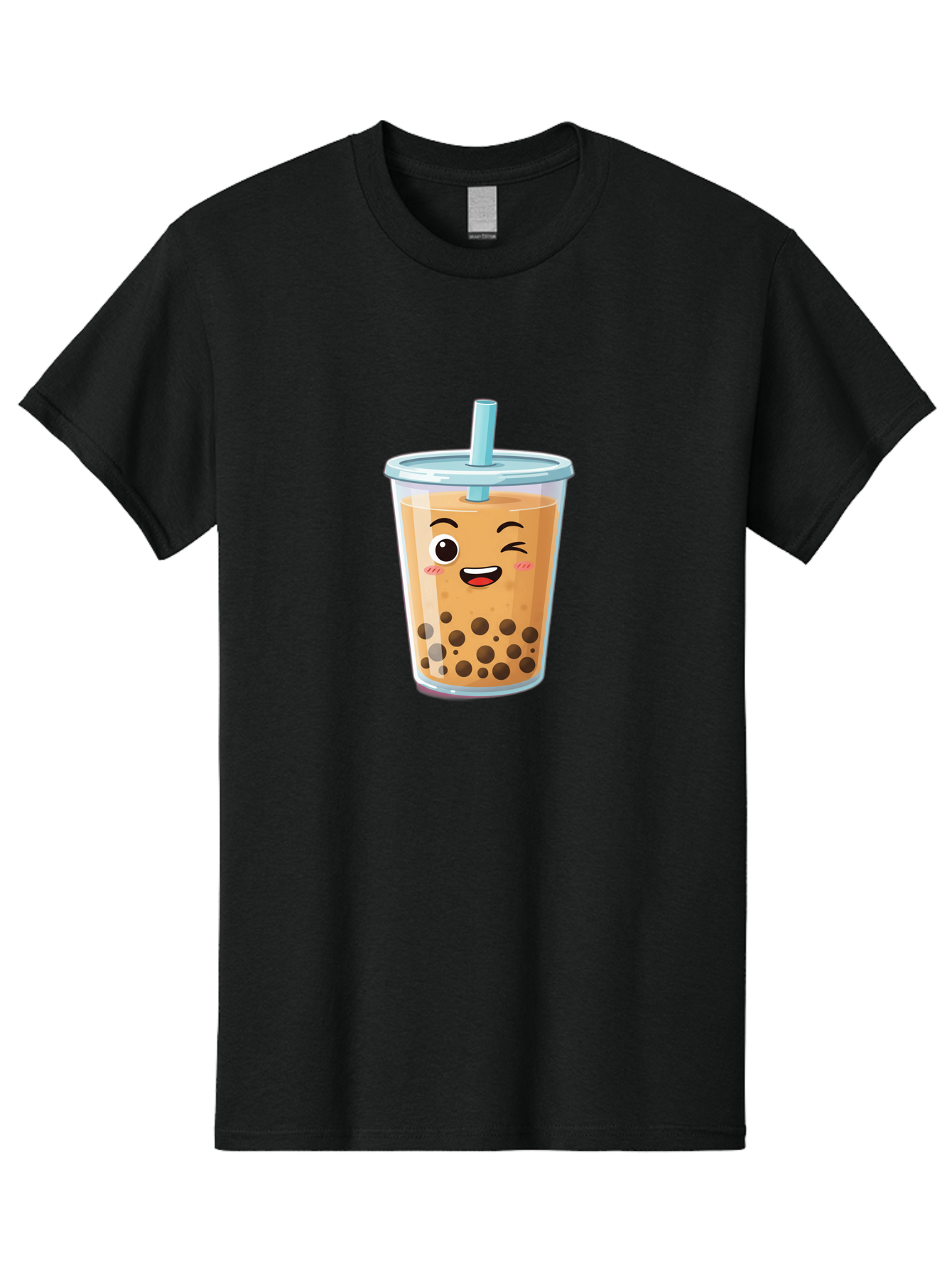 Bubble-Tea-20 Men'S Graphic Tee, 100% Cotton, Comfortable Casual Summer Wear, Machine Washable, Bubble Tea, Boba Drink, Cartoon Illustration, Smiling Face, Happy Beverage, Milk Tea, Tapioca Pearls, Kawaii Culture, Cute Straw, Refreshing Drink Bac701