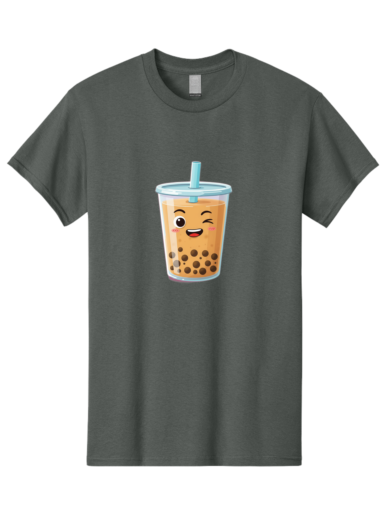 Bubble-Tea-20 Men'S Graphic Tee, 100% Cotton, Comfortable Casual Summer Wear, Machine Washable, Bubble Tea, Boba Drink, Cartoon Illustration, Smiling Face, Happy Beverage, Milk Tea, Tapioca Pearls, Kawaii Culture, Cute Straw, Refreshing Drink Bac701
