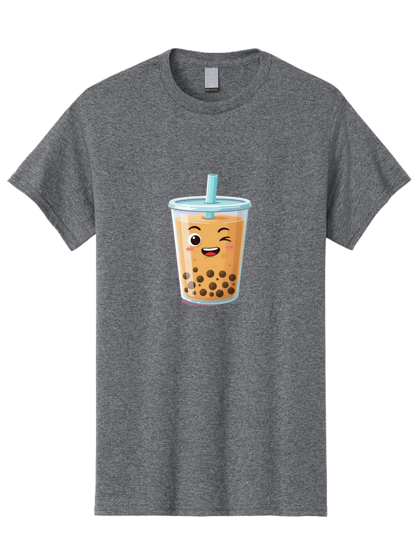 Bubble-Tea-20 Men'S Graphic Tee, 100% Cotton, Comfortable Casual Summer Wear, Machine Washable, Bubble Tea, Boba Drink, Cartoon Illustration, Smiling Face, Happy Beverage, Milk Tea, Tapioca Pearls, Kawaii Culture, Cute Straw, Refreshing Drink Bac701