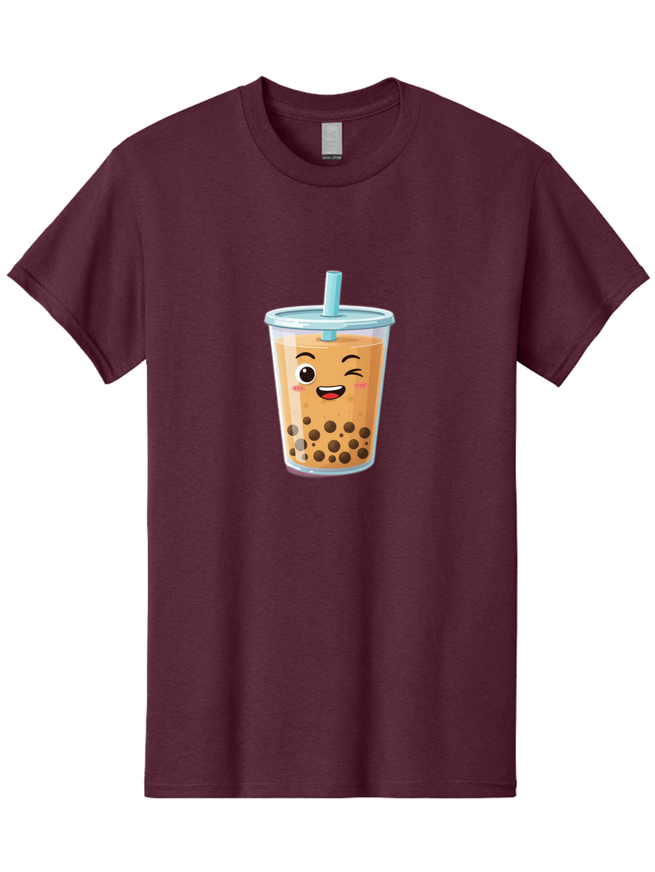 Bubble-Tea-20 Men'S Graphic Tee, 100% Cotton, Comfortable Casual Summer Wear, Machine Washable, Bubble Tea, Boba Drink, Cartoon Illustration, Smiling Face, Happy Beverage, Milk Tea, Tapioca Pearls, Kawaii Culture, Cute Straw, Refreshing Drink Bac701