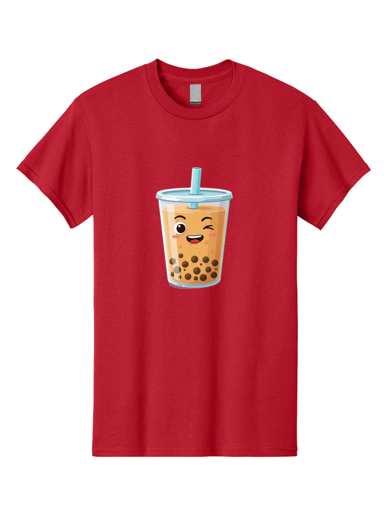 Bubble-Tea-20 Men'S Graphic Tee, 100% Cotton, Comfortable Casual Summer Wear, Machine Washable, Bubble Tea, Boba Drink, Cartoon Illustration, Smiling Face, Happy Beverage, Milk Tea, Tapioca Pearls, Kawaii Culture, Cute Straw, Refreshing Drink Bac701
