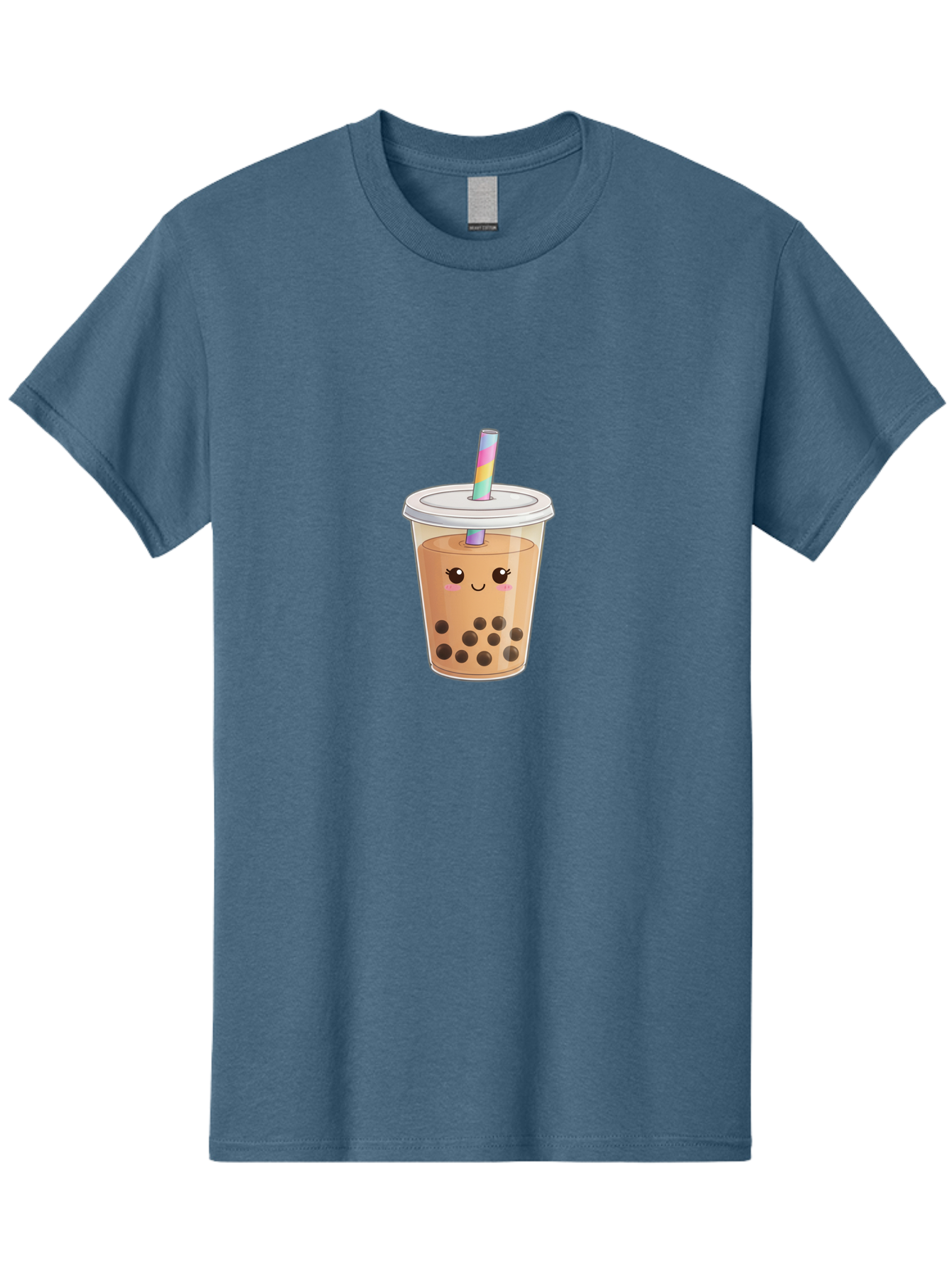 Bubble-Tea-4 Men'S Graphic Tee, 100% Cotton, Comfortable Casual Summer Wear, Machine Washable, Cute Boba Drink, Bubble Tea, Kawaii, Cartoon Beverage, Fun Straw, Adorable Face, Milk Tea, Tapioca Pearls, Smiling Drink, Playful Beverage, Bac706