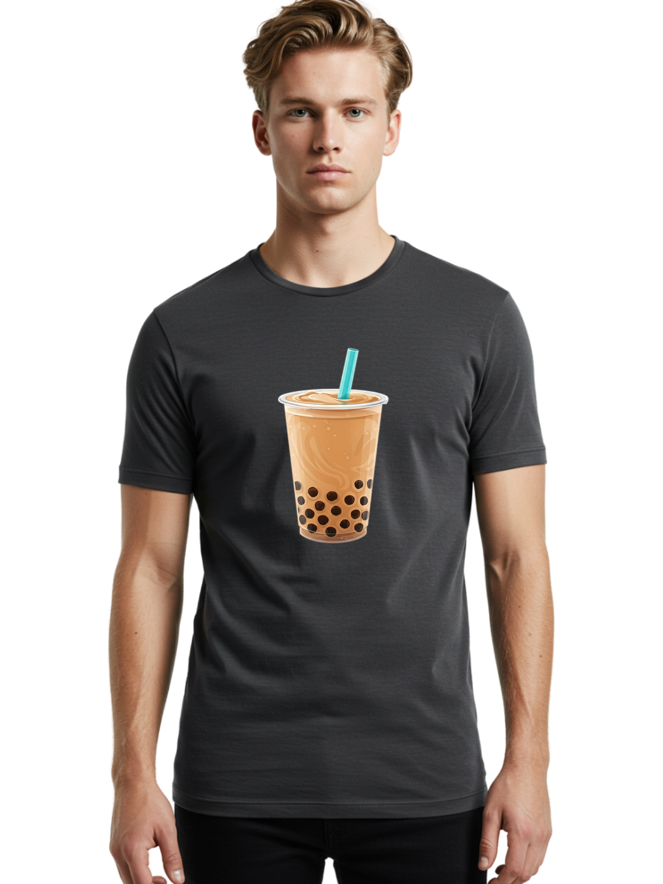 Bubble-Tea-6 Men'S Graphic Tee, 100% Cotton, Comfortable Casual Summer Wear, Machine Washable, Boba Tea, Milk Tea, Bubble Tea, Tea Drink, Tapioca Pearls, Cold Beverage, Refreshing Drink, Tea Culture, Trendy Drink Bac708