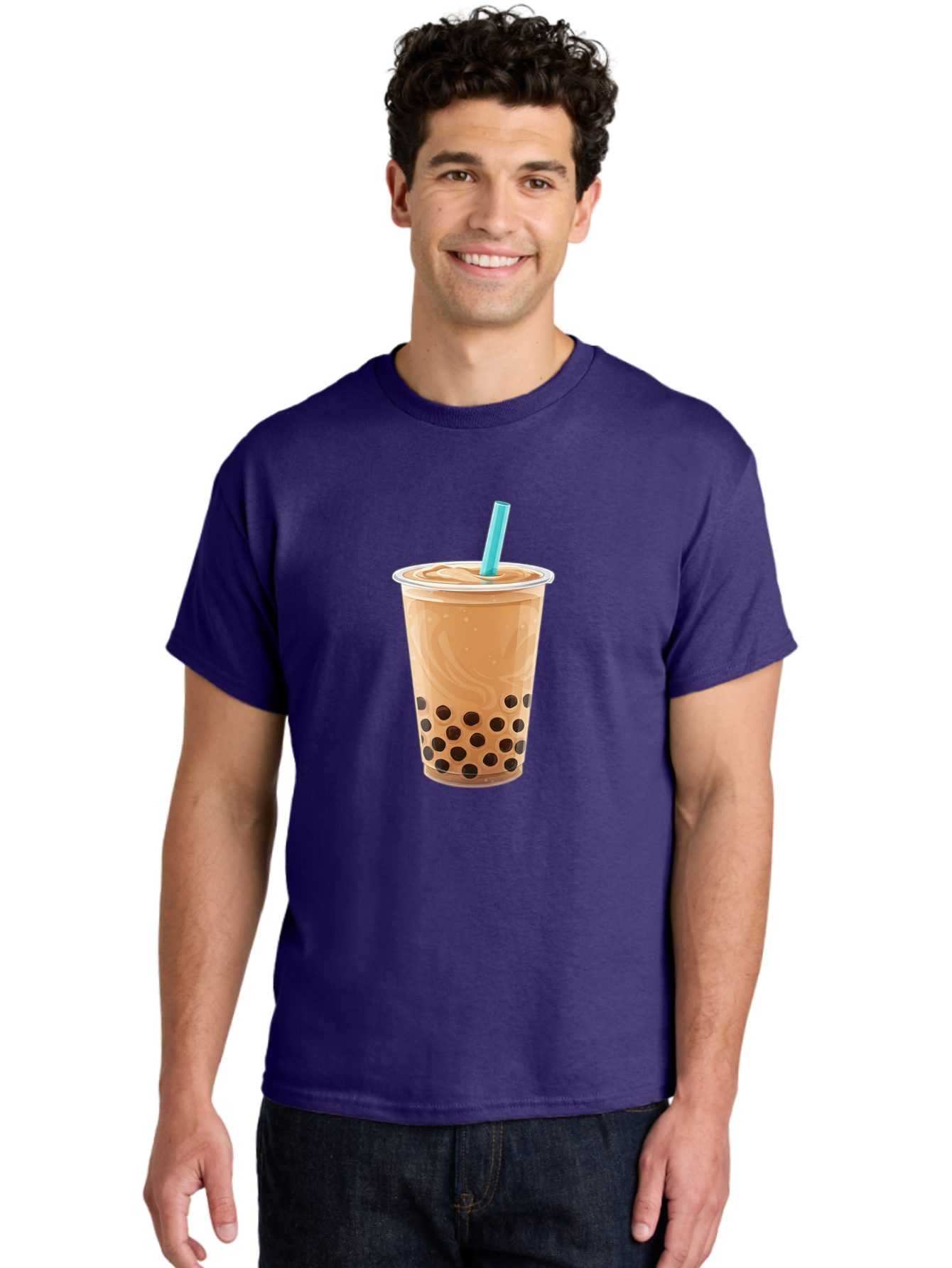 Bubble-Tea-6 Men'S Graphic Tee, 100% Cotton, Comfortable Casual Summer Wear, Machine Washable, Boba Tea, Milk Tea, Bubble Tea, Tea Drink, Tapioca Pearls, Cold Beverage, Refreshing Drink, Tea Culture, Trendy Drink Bac708