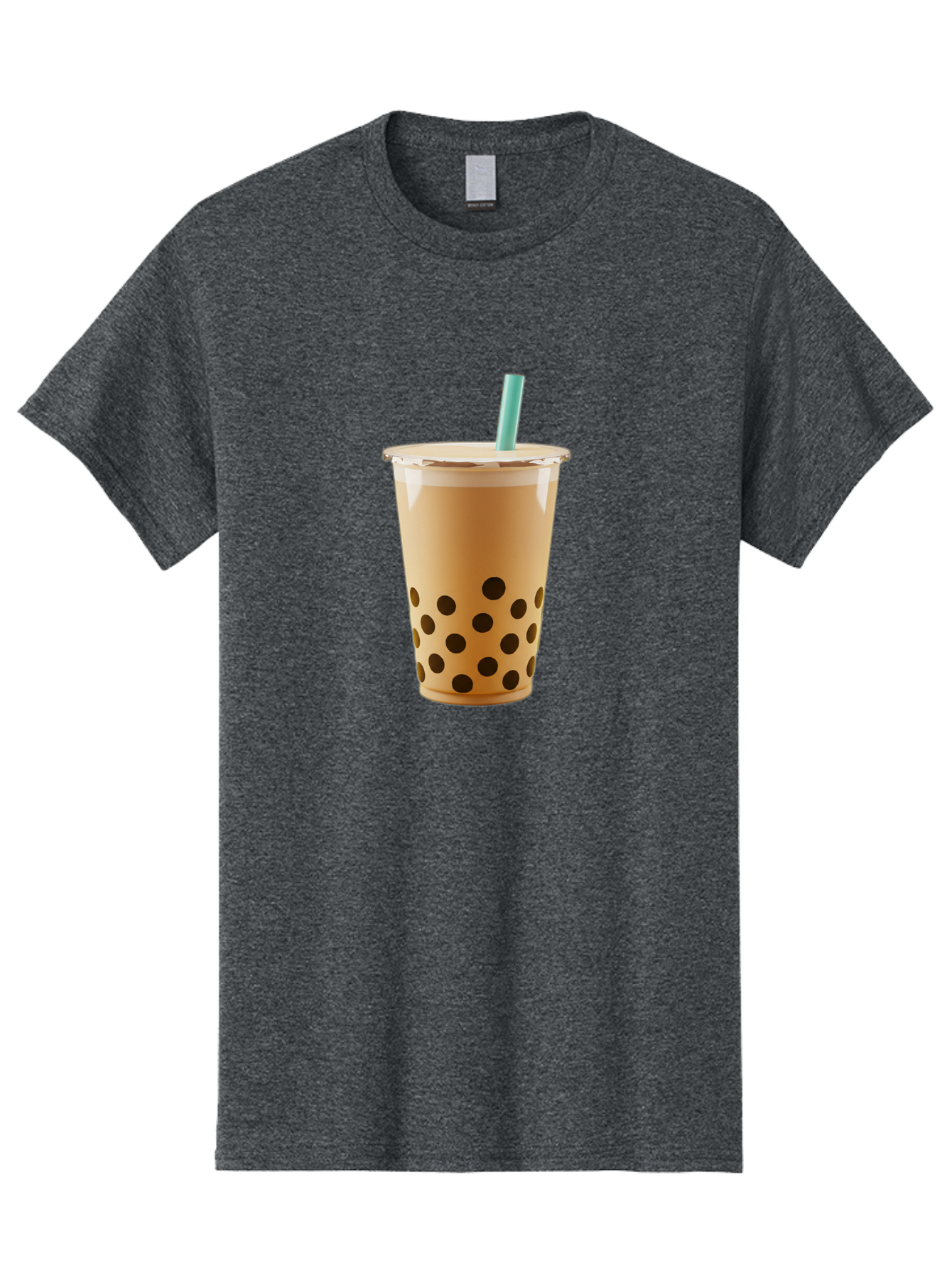 Bubble-Tea-7 Men'S Graphic Tee, 100% Cotton, Comfortable Casual Summer Wear, Machine Washable, Bubble Milk Tea, Boba Drink, Iced Tea, Creamy Texture, Black Tapioca Pearls, Takeout Cup, Blue Straw, Refreshing Beverage, Popular Drink Bac709