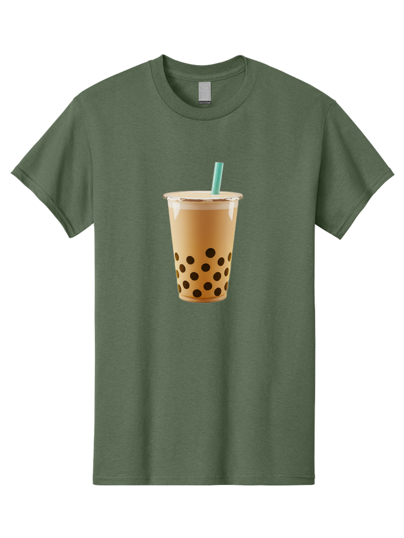 Bubble-Tea-7 Men'S Graphic Tee, 100% Cotton, Comfortable Casual Summer Wear, Machine Washable, Bubble Milk Tea, Boba Drink, Iced Tea, Creamy Texture, Black Tapioca Pearls, Takeout Cup, Blue Straw, Refreshing Beverage, Popular Drink Bac709