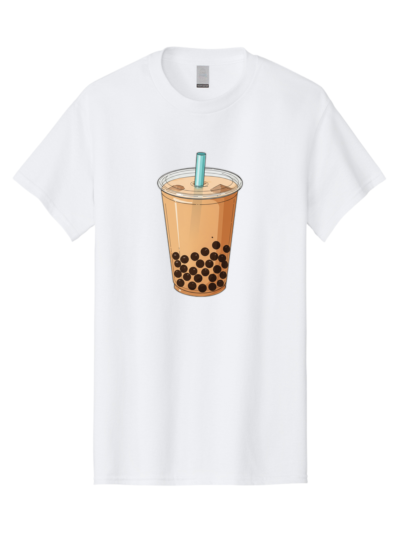 Bubble-Tea-9 Men'S Graphic Tee, 100% Cotton, Comfortable Casual Summer Wear, Machine Washable, Bubble Tea, Milk Tea, Boba, Tapioca Pearls, Takeout Cup, Plastic Straw, Refreshing Drink, Trendy Beverage, Asian-Inspired Bac711