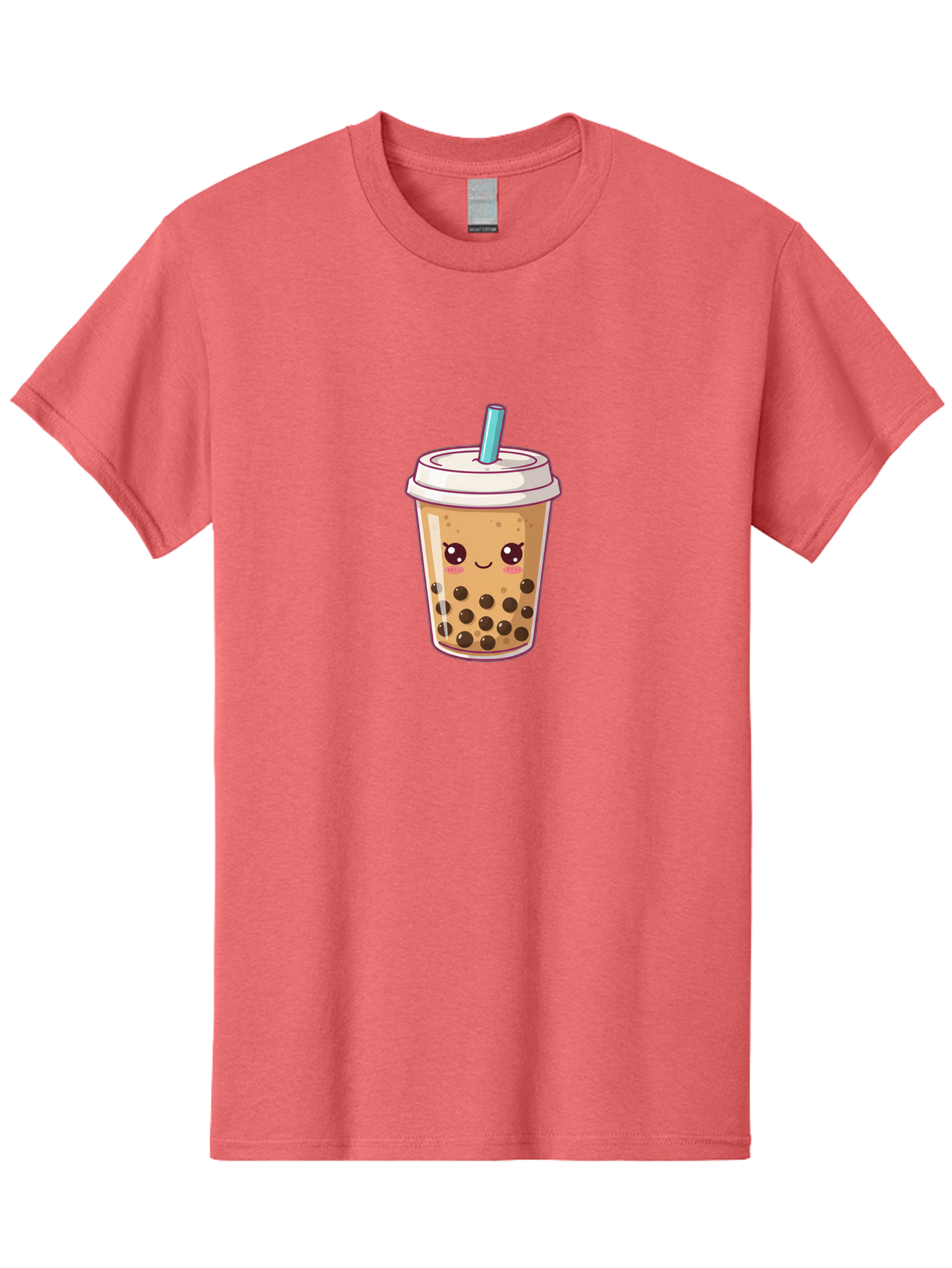 Bubble-Tea Men'S Graphic Tee, 100% Cotton, Comfortable Casual Summer Wear, Machine Washable, Cartoon Bubble Tea, Milk Tea With Boba, Bubble Tea Drink, Kawaii Drink, Cute Beverage, Boba Tea, Tea With Straw, Smiling Drink Bac714