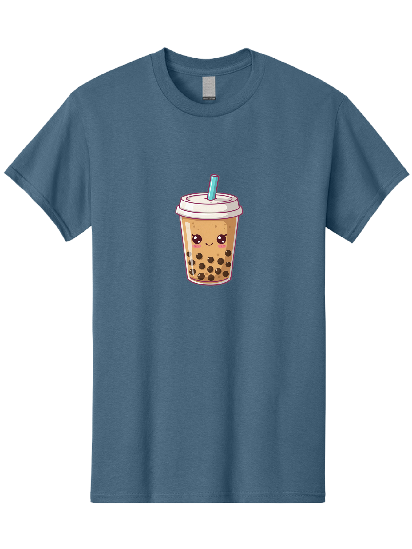 Bubble-Tea Men'S Graphic Tee, 100% Cotton, Comfortable Casual Summer Wear, Machine Washable, Cartoon Bubble Tea, Milk Tea With Boba, Bubble Tea Drink, Kawaii Drink, Cute Beverage, Boba Tea, Tea With Straw, Smiling Drink Bac714