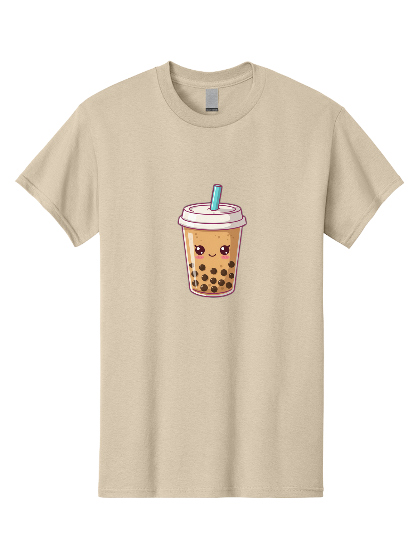 Bubble-Tea Men'S Graphic Tee, 100% Cotton, Comfortable Casual Summer Wear, Machine Washable, Cartoon Bubble Tea, Milk Tea With Boba, Bubble Tea Drink, Kawaii Drink, Cute Beverage, Boba Tea, Tea With Straw, Smiling Drink Bac714