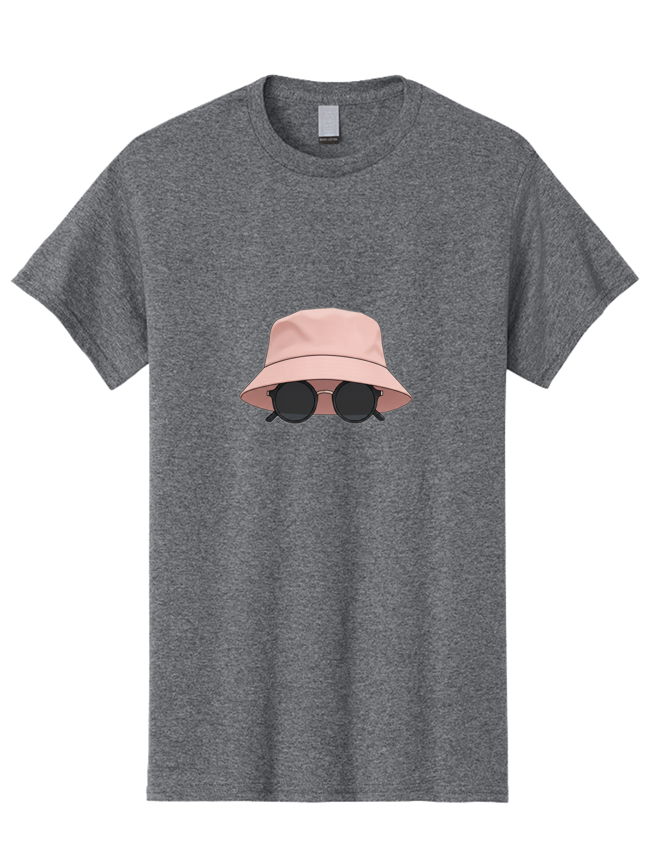 Bucket-Hat-And-Sunglasses Men'S Graphic Tee, 100% Cotton, Comfortable Casual Summer Wear, Machine Washable, Pink Bucket Hat, Sunglasses, Black Shades, Fashion Accessory, Trendy Clothing, Summer Vibe, Stylish Hat, Cool Glasses, Fashion Trend Bac716