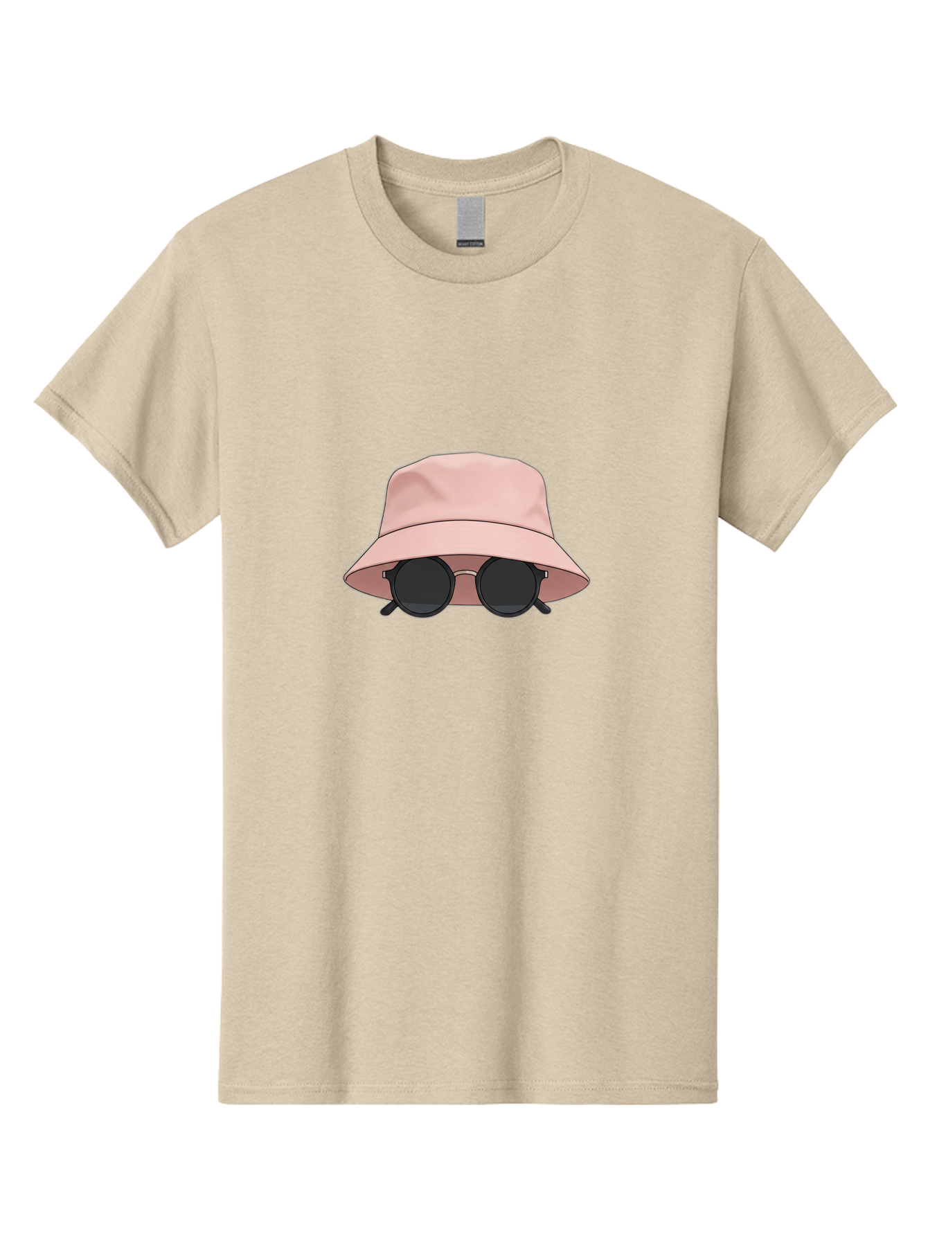Bucket-Hat-And-Sunglasses Men'S Graphic Tee, 100% Cotton, Comfortable Casual Summer Wear, Machine Washable, Pink Bucket Hat, Sunglasses, Black Shades, Fashion Accessory, Trendy Clothing, Summer Vibe, Stylish Hat, Cool Glasses, Fashion Trend Bac716