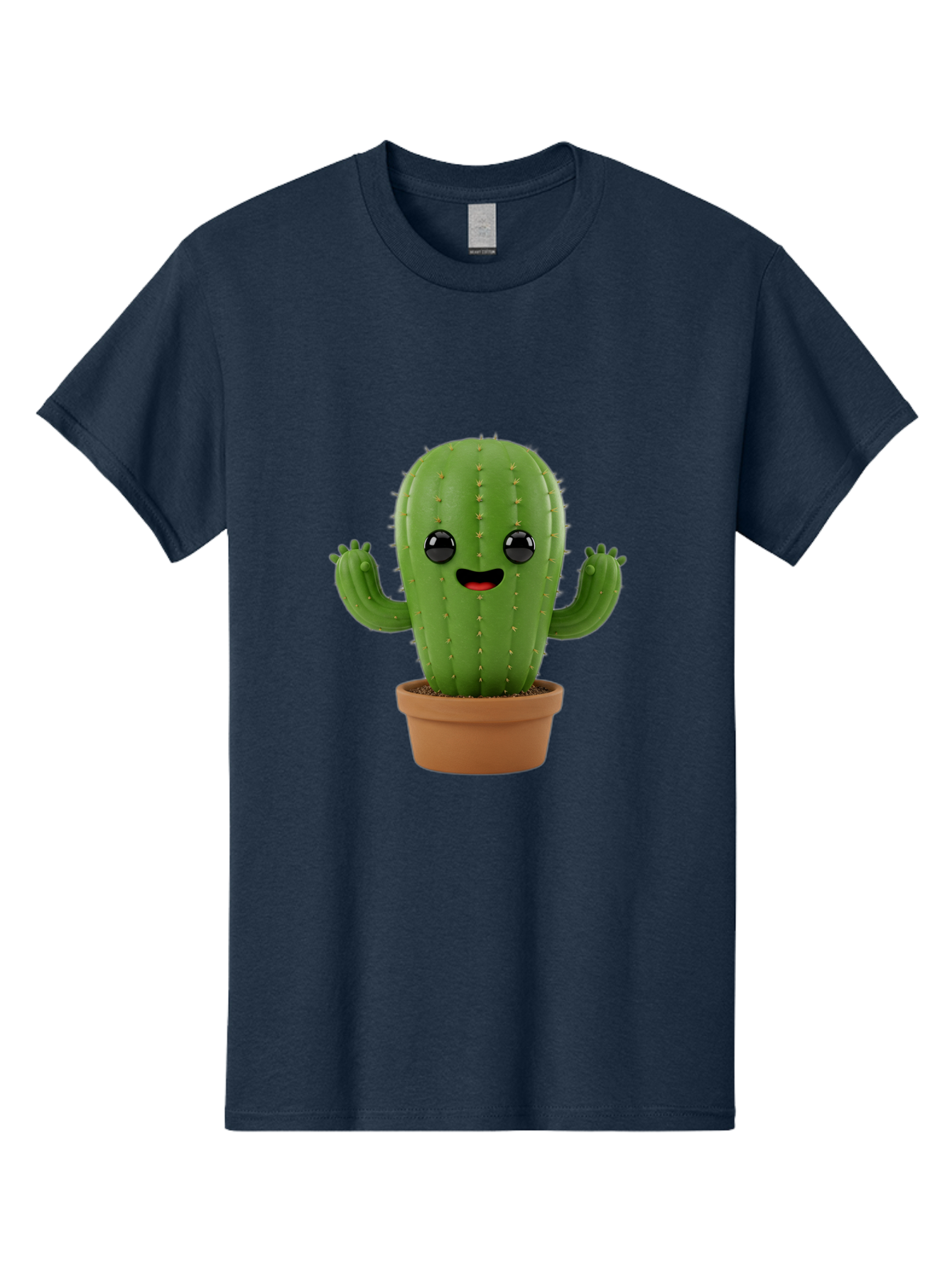 Cactus-3 Men'S Graphic Tee, 100% Cotton, Comfortable Casual Summer Wear, Machine Washable, Cartoon Cactus, Potted Cactus, Playful Plant, Friendly Cactus, Adorable Character, Quirky Decoration, Digital Art, Fun Design, Happy Face, Cartoon Style Bac725