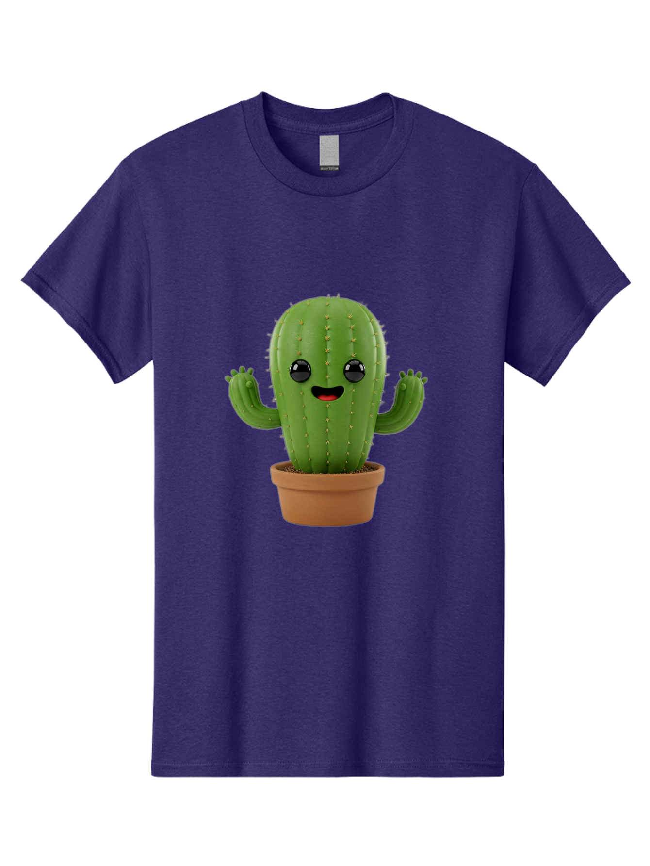 Cactus-3 Men'S Graphic Tee, 100% Cotton, Comfortable Casual Summer Wear, Machine Washable, Cartoon Cactus, Potted Cactus, Playful Plant, Friendly Cactus, Adorable Character, Quirky Decoration, Digital Art, Fun Design, Happy Face, Cartoon Style Bac725