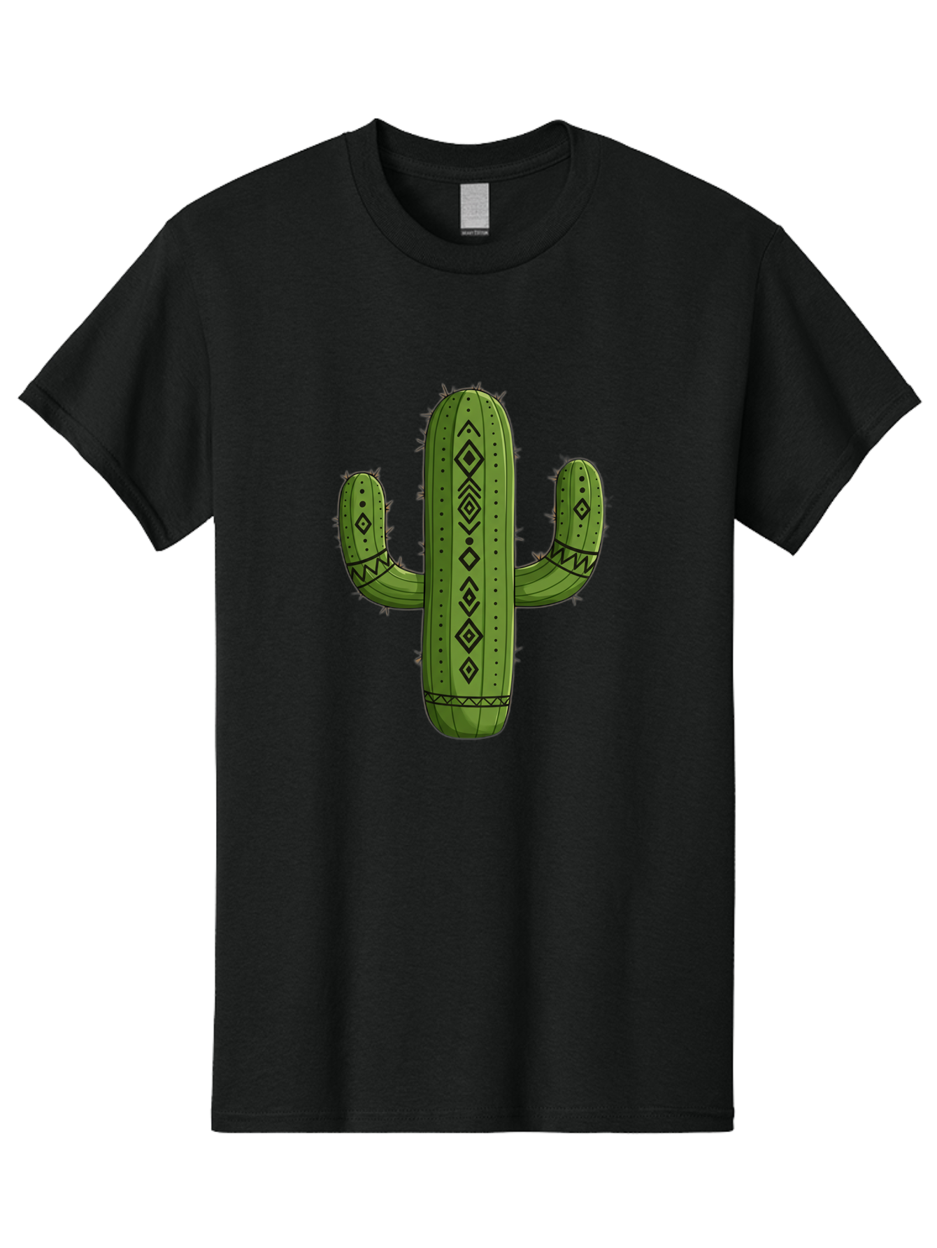 Cactus-7 Men'S Graphic Tee, 100% Cotton, Comfortable Casual Summer Wear, Machine Washable, Cartoon Cactus, Tribal Cactus, Cactus Illustration, Southwestern Art, Bohemian Decor, Cactus Graphics, Desert Plant, Prickly Pear Cactus, Unique Design, Bac729