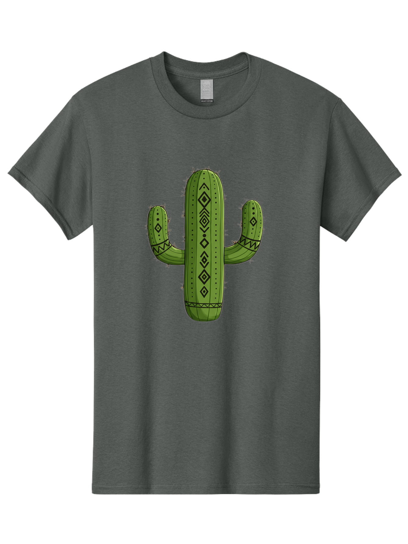 Cactus-7 Men'S Graphic Tee, 100% Cotton, Comfortable Casual Summer Wear, Machine Washable, Cartoon Cactus, Tribal Cactus, Cactus Illustration, Southwestern Art, Bohemian Decor, Cactus Graphics, Desert Plant, Prickly Pear Cactus, Unique Design, Bac729