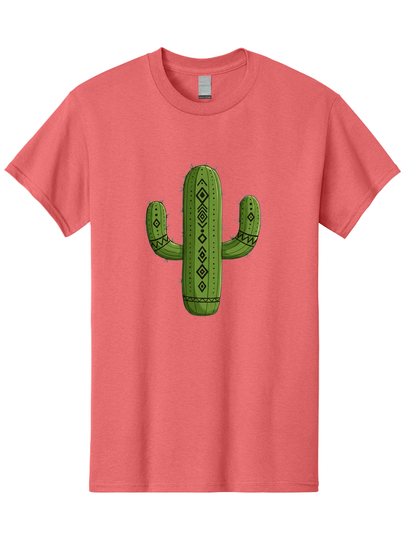 Cactus-7 Men'S Graphic Tee, 100% Cotton, Comfortable Casual Summer Wear, Machine Washable, Cartoon Cactus, Tribal Cactus, Cactus Illustration, Southwestern Art, Bohemian Decor, Cactus Graphics, Desert Plant, Prickly Pear Cactus, Unique Design, Bac729