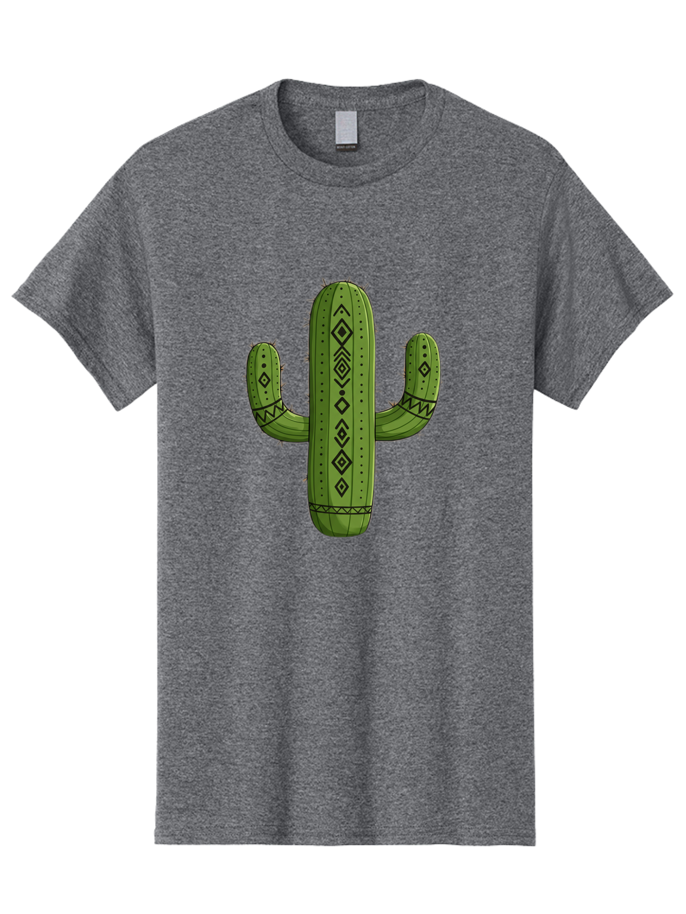 Cactus-7 Men'S Graphic Tee, 100% Cotton, Comfortable Casual Summer Wear, Machine Washable, Cartoon Cactus, Tribal Cactus, Cactus Illustration, Southwestern Art, Bohemian Decor, Cactus Graphics, Desert Plant, Prickly Pear Cactus, Unique Design, Bac729