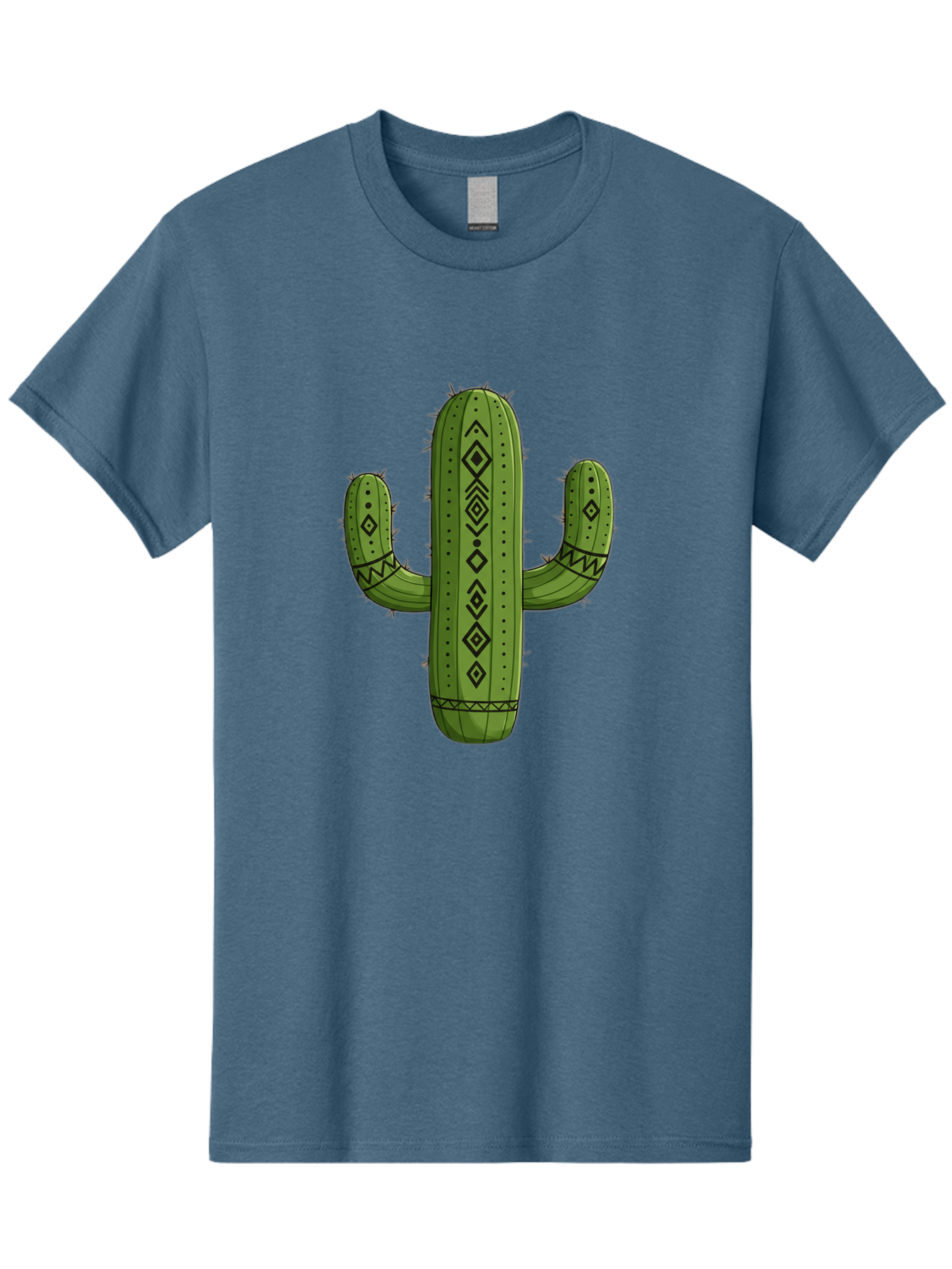 Cactus-7 Men'S Graphic Tee, 100% Cotton, Comfortable Casual Summer Wear, Machine Washable, Cartoon Cactus, Tribal Cactus, Cactus Illustration, Southwestern Art, Bohemian Decor, Cactus Graphics, Desert Plant, Prickly Pear Cactus, Unique Design, Bac729