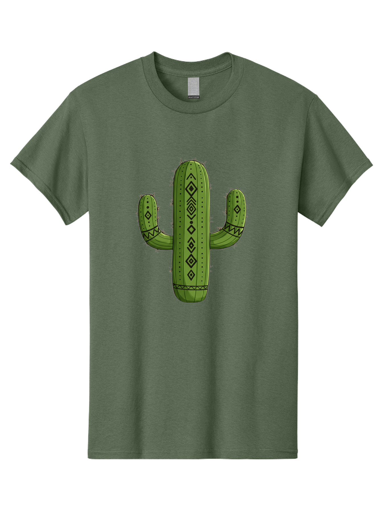 Cactus-7 Men'S Graphic Tee, 100% Cotton, Comfortable Casual Summer Wear, Machine Washable, Cartoon Cactus, Tribal Cactus, Cactus Illustration, Southwestern Art, Bohemian Decor, Cactus Graphics, Desert Plant, Prickly Pear Cactus, Unique Design, Bac729
