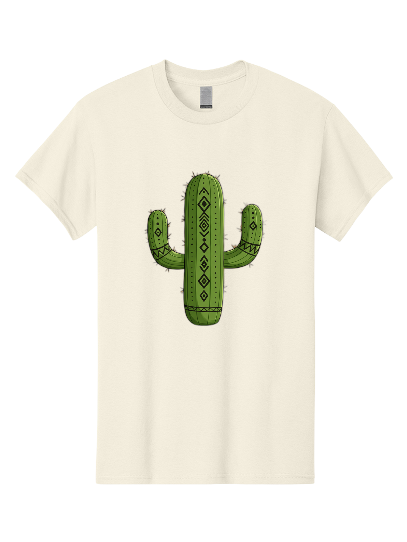 Cactus-7 Men'S Graphic Tee, 100% Cotton, Comfortable Casual Summer Wear, Machine Washable, Cartoon Cactus, Tribal Cactus, Cactus Illustration, Southwestern Art, Bohemian Decor, Cactus Graphics, Desert Plant, Prickly Pear Cactus, Unique Design, Bac729