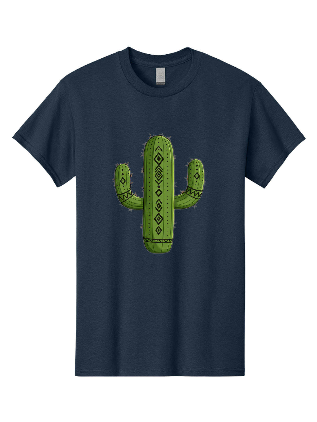 Cactus-7 Men'S Graphic Tee, 100% Cotton, Comfortable Casual Summer Wear, Machine Washable, Cartoon Cactus, Tribal Cactus, Cactus Illustration, Southwestern Art, Bohemian Decor, Cactus Graphics, Desert Plant, Prickly Pear Cactus, Unique Design, Bac729