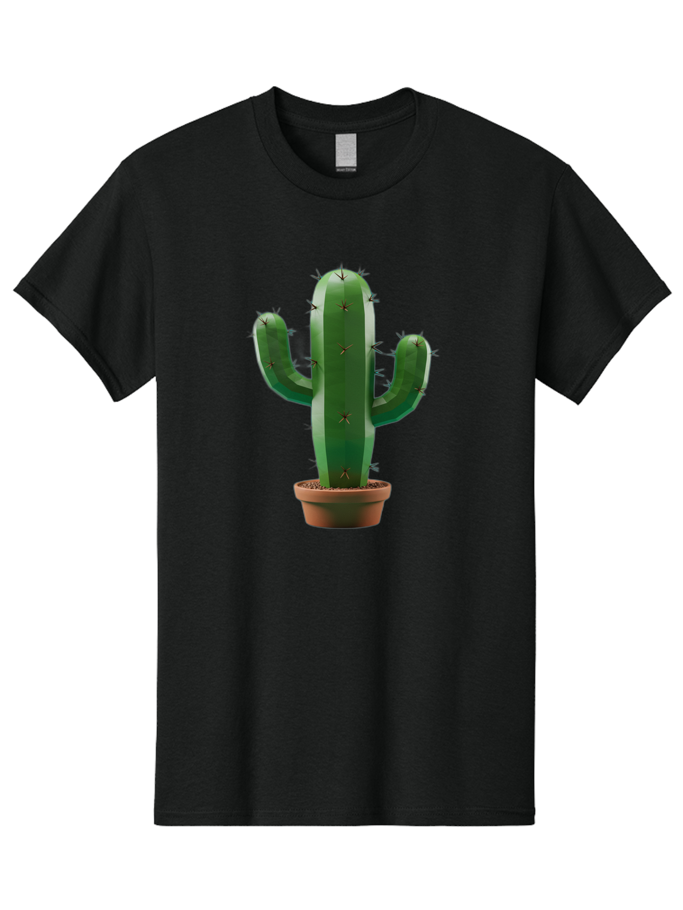 Cactus-In-Pot-4 Men'S Graphic Tee, 100% Cotton, Comfortable Casual Summer Wear, Machine Washable, Cactus In Pot, Spiky Succulent, Desert Plant, Indoor Decoration, Low-Maintenance Gardening, Houseplant, Potted Cactus Bac747