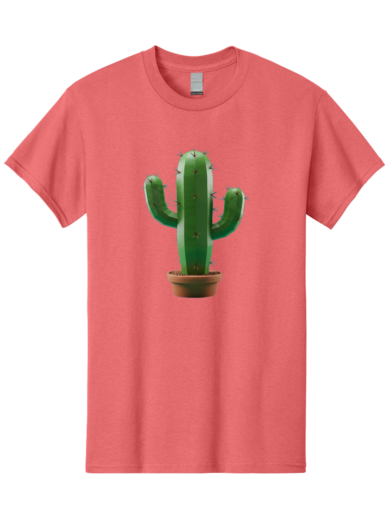 Cactus-In-Pot-4 Men'S Graphic Tee, 100% Cotton, Comfortable Casual Summer Wear, Machine Washable, Cactus In Pot, Spiky Succulent, Desert Plant, Indoor Decoration, Low-Maintenance Gardening, Houseplant, Potted Cactus Bac747
