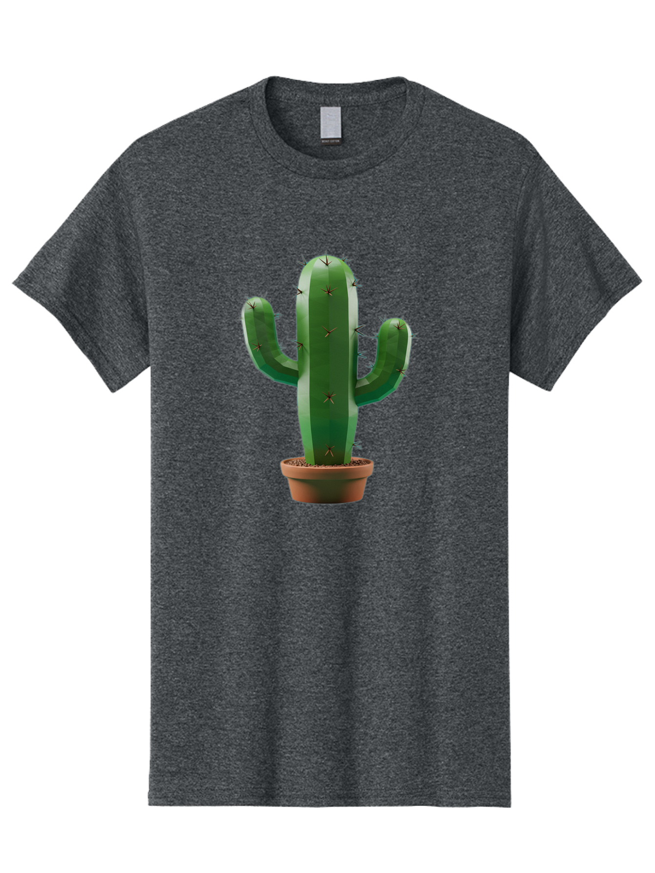 Cactus-In-Pot-4 Men'S Graphic Tee, 100% Cotton, Comfortable Casual Summer Wear, Machine Washable, Cactus In Pot, Spiky Succulent, Desert Plant, Indoor Decoration, Low-Maintenance Gardening, Houseplant, Potted Cactus Bac747