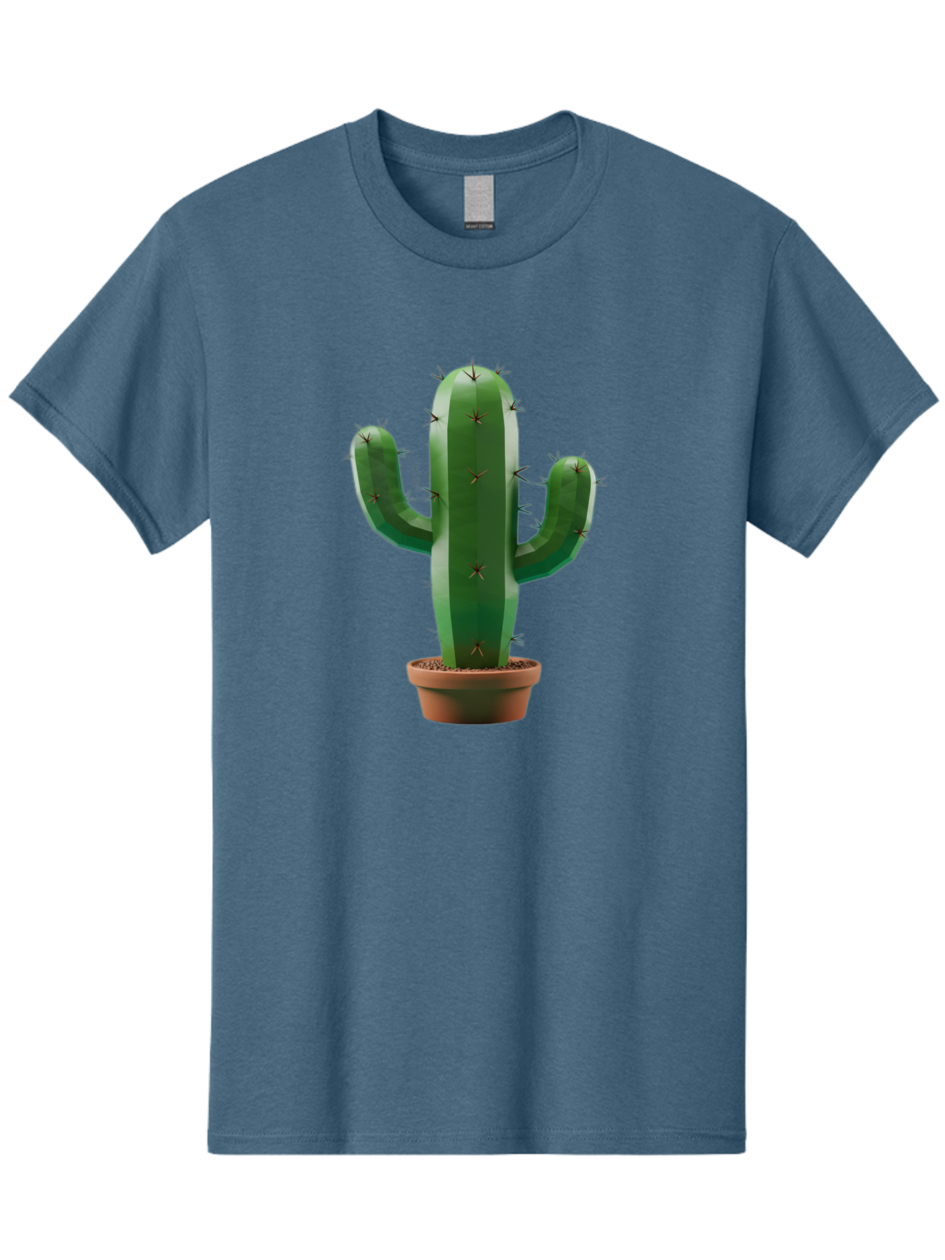 Cactus-In-Pot-4 Men'S Graphic Tee, 100% Cotton, Comfortable Casual Summer Wear, Machine Washable, Cactus In Pot, Spiky Succulent, Desert Plant, Indoor Decoration, Low-Maintenance Gardening, Houseplant, Potted Cactus Bac747