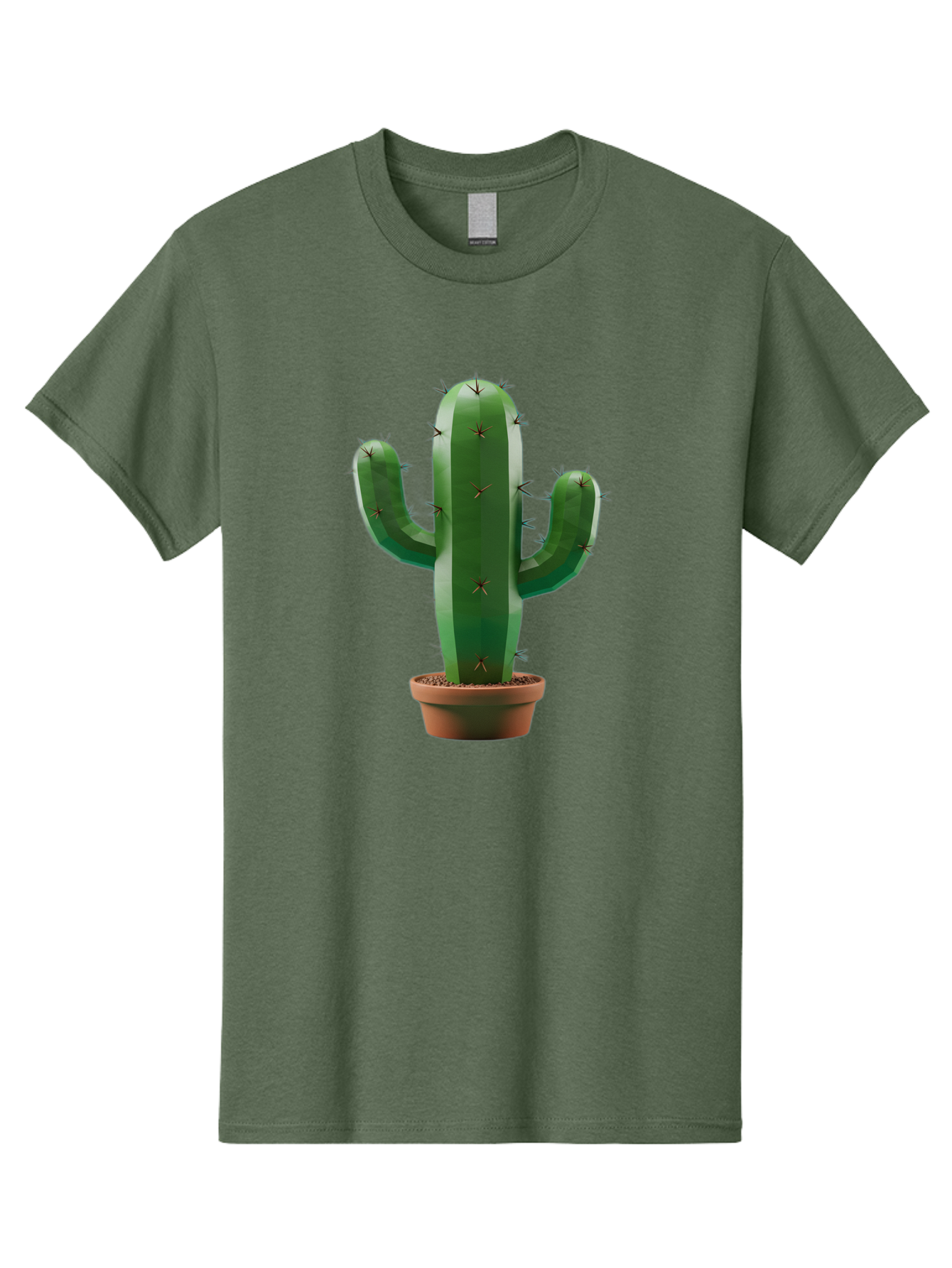 Cactus-In-Pot-4 Men'S Graphic Tee, 100% Cotton, Comfortable Casual Summer Wear, Machine Washable, Cactus In Pot, Spiky Succulent, Desert Plant, Indoor Decoration, Low-Maintenance Gardening, Houseplant, Potted Cactus Bac747