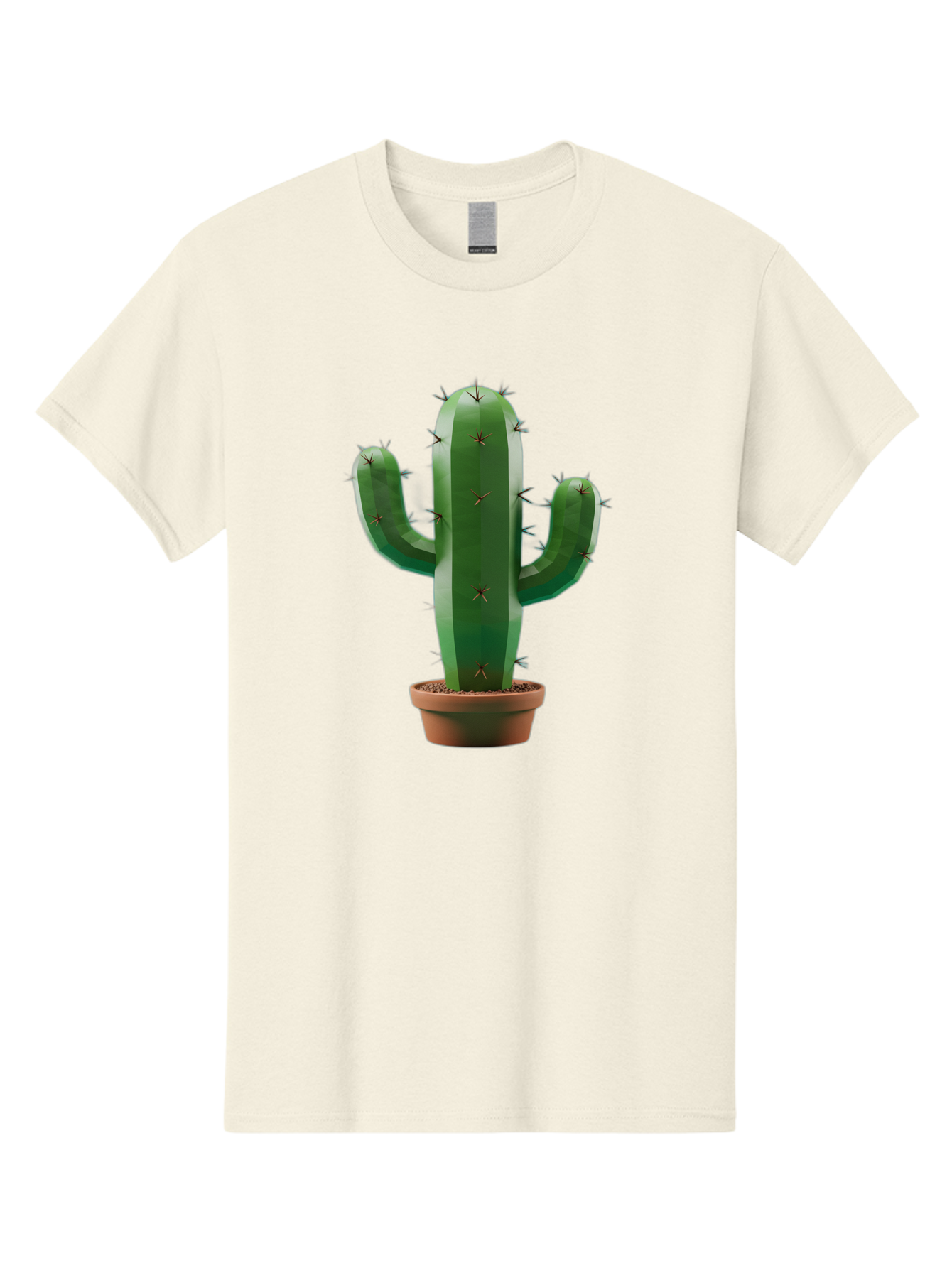 Cactus-In-Pot-4 Men'S Graphic Tee, 100% Cotton, Comfortable Casual Summer Wear, Machine Washable, Cactus In Pot, Spiky Succulent, Desert Plant, Indoor Decoration, Low-Maintenance Gardening, Houseplant, Potted Cactus Bac747