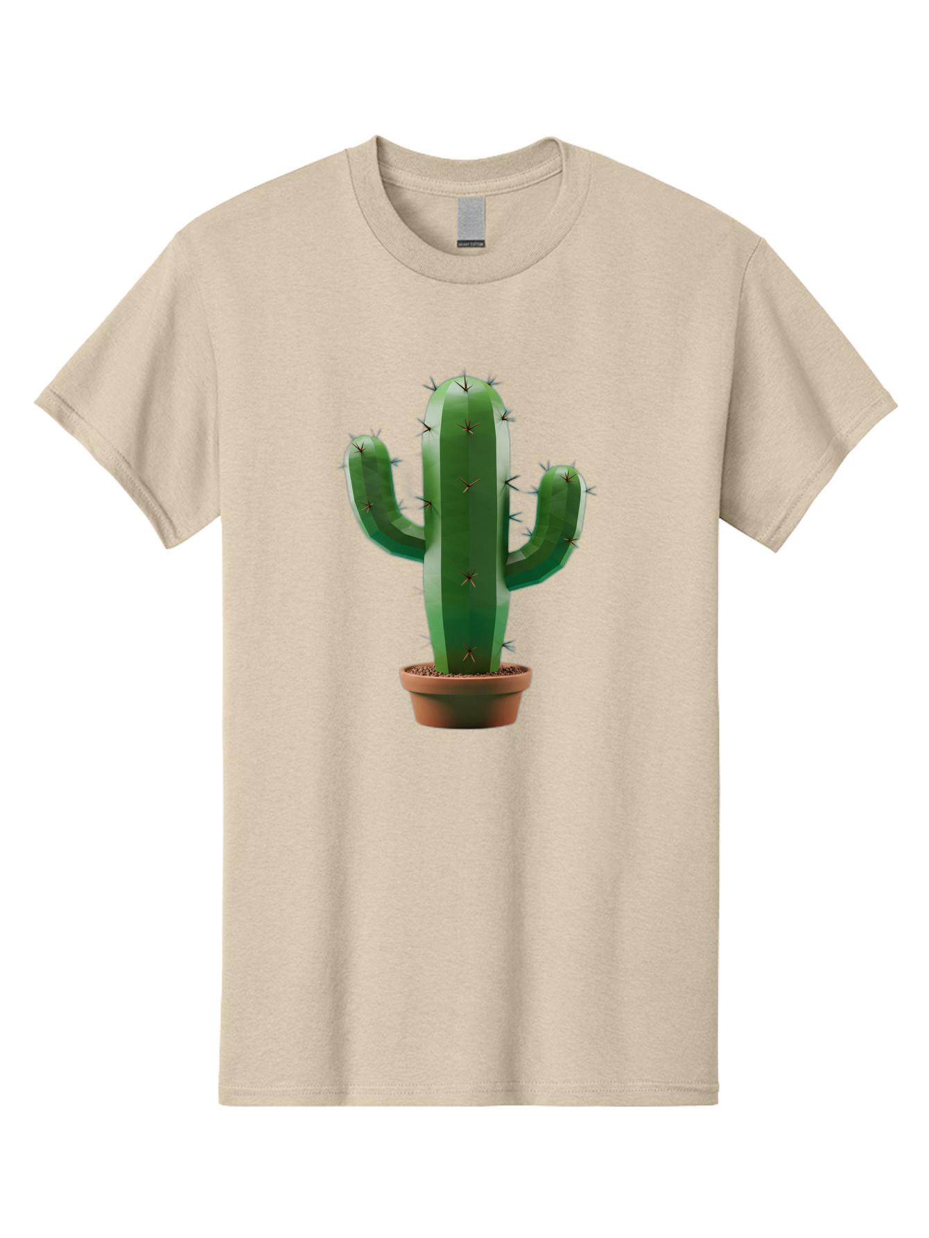 Cactus-In-Pot-4 Men'S Graphic Tee, 100% Cotton, Comfortable Casual Summer Wear, Machine Washable, Cactus In Pot, Spiky Succulent, Desert Plant, Indoor Decoration, Low-Maintenance Gardening, Houseplant, Potted Cactus Bac747