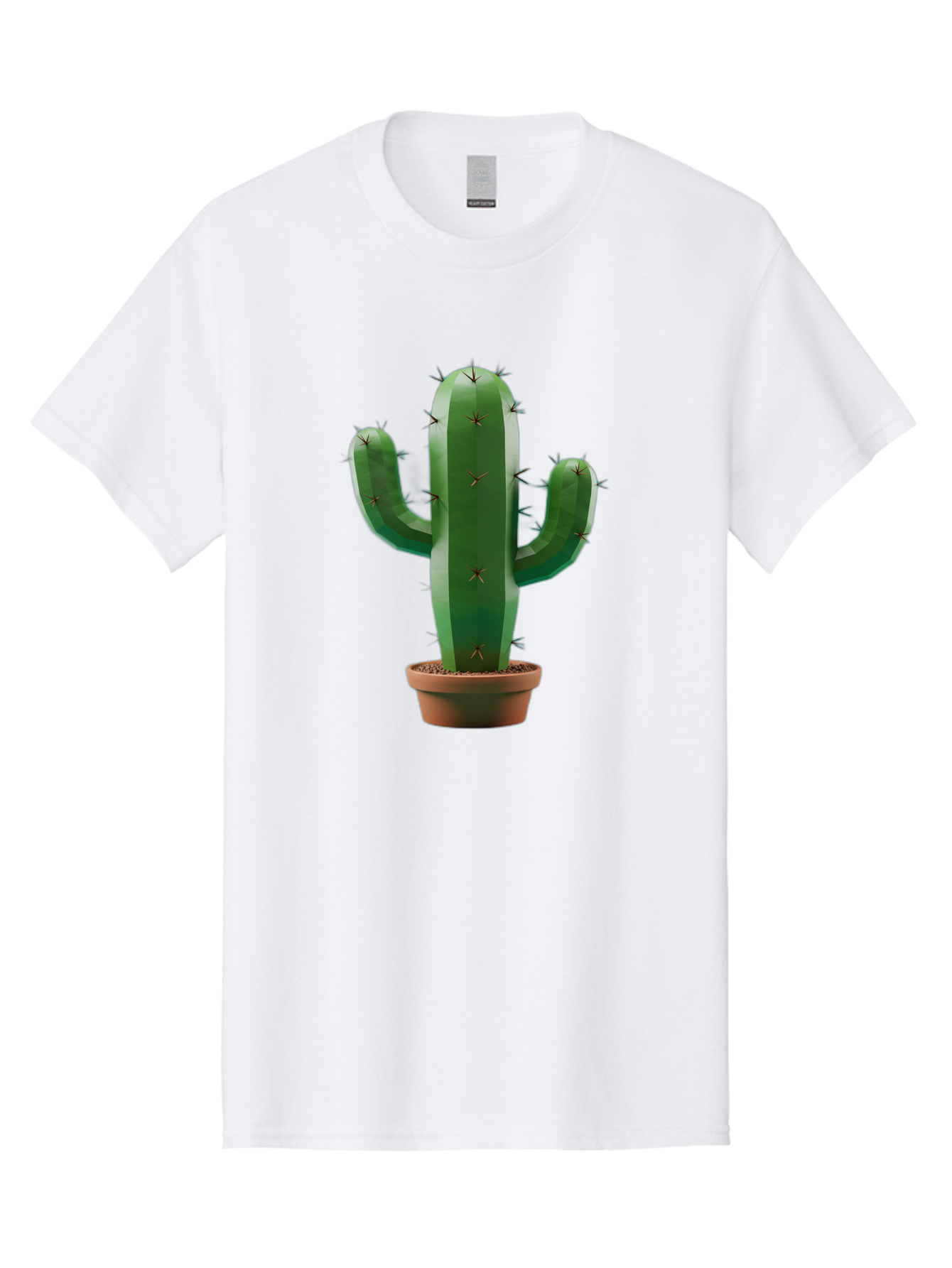Cactus-In-Pot-4 Men'S Graphic Tee, 100% Cotton, Comfortable Casual Summer Wear, Machine Washable, Cactus In Pot, Spiky Succulent, Desert Plant, Indoor Decoration, Low-Maintenance Gardening, Houseplant, Potted Cactus Bac747