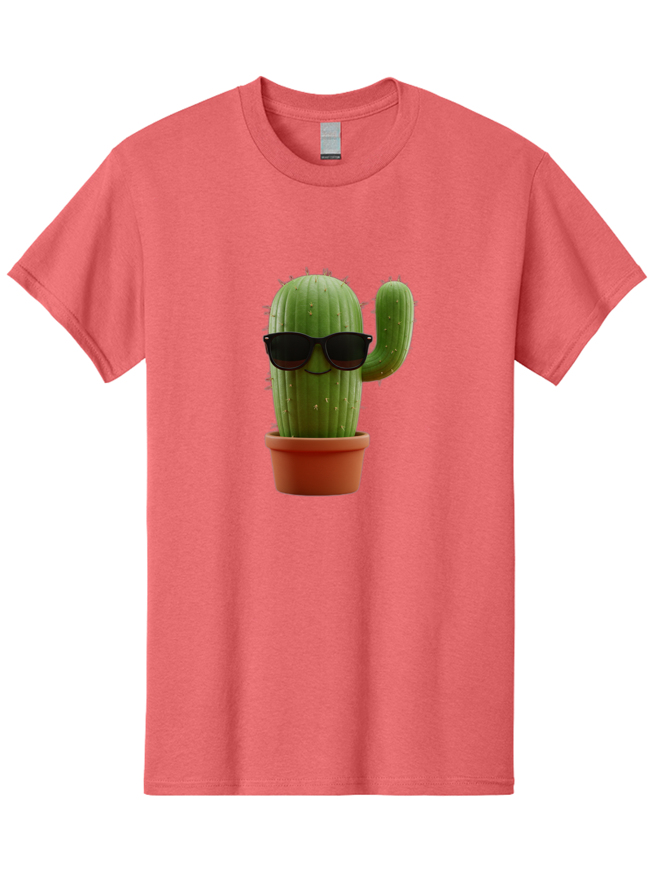 Cactus-Sunglasses Men'S Graphic Tee, 100% Cotton, Comfortable Casual Summer Wear, Machine Washable, Cactus Wearing Sunglasses, Potted Cactus, Cool Cactus, Trendy Plant, Cactus With Shades, Funny Cactus, Modern Decor, Quirky Decoration Bac755