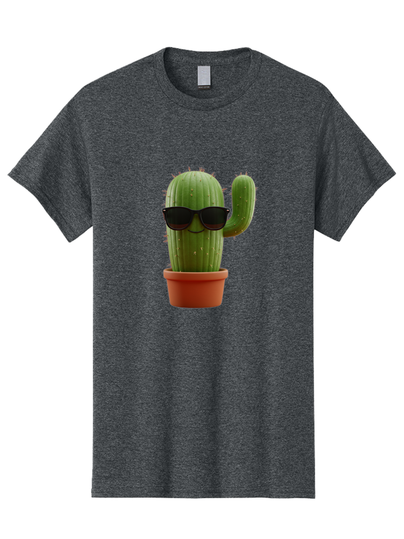 Cactus-Sunglasses Men'S Graphic Tee, 100% Cotton, Comfortable Casual Summer Wear, Machine Washable, Cactus Wearing Sunglasses, Potted Cactus, Cool Cactus, Trendy Plant, Cactus With Shades, Funny Cactus, Modern Decor, Quirky Decoration Bac755