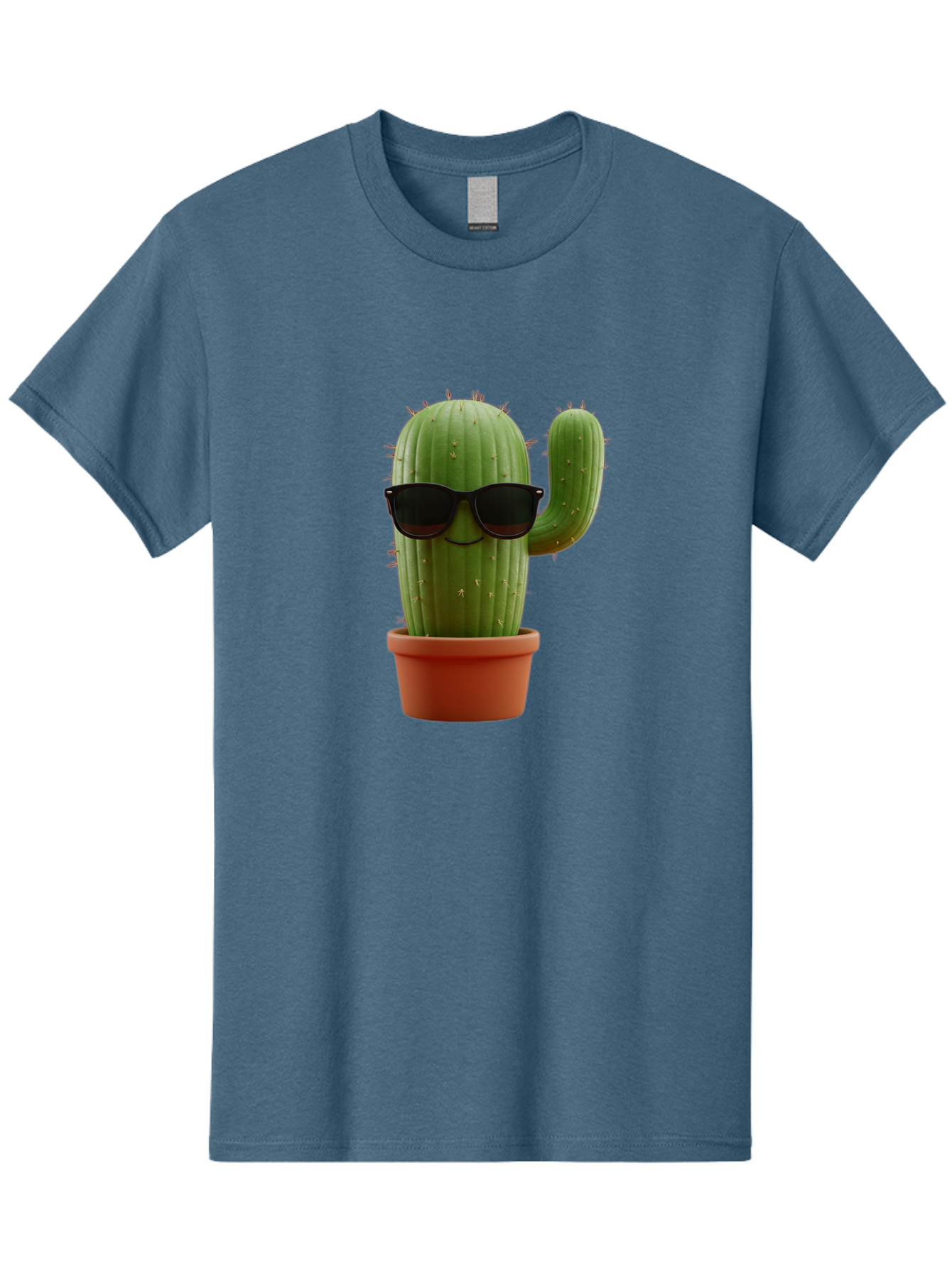 Cactus-Sunglasses Men'S Graphic Tee, 100% Cotton, Comfortable Casual Summer Wear, Machine Washable, Cactus Wearing Sunglasses, Potted Cactus, Cool Cactus, Trendy Plant, Cactus With Shades, Funny Cactus, Modern Decor, Quirky Decoration Bac755