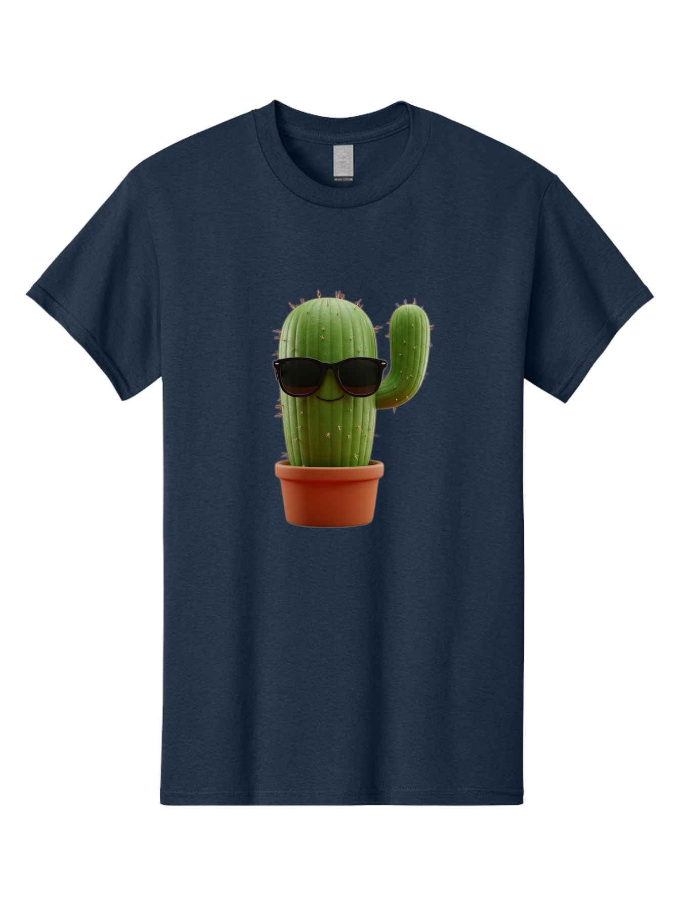 Cactus-Sunglasses Men'S Graphic Tee, 100% Cotton, Comfortable Casual Summer Wear, Machine Washable, Cactus Wearing Sunglasses, Potted Cactus, Cool Cactus, Trendy Plant, Cactus With Shades, Funny Cactus, Modern Decor, Quirky Decoration Bac755
