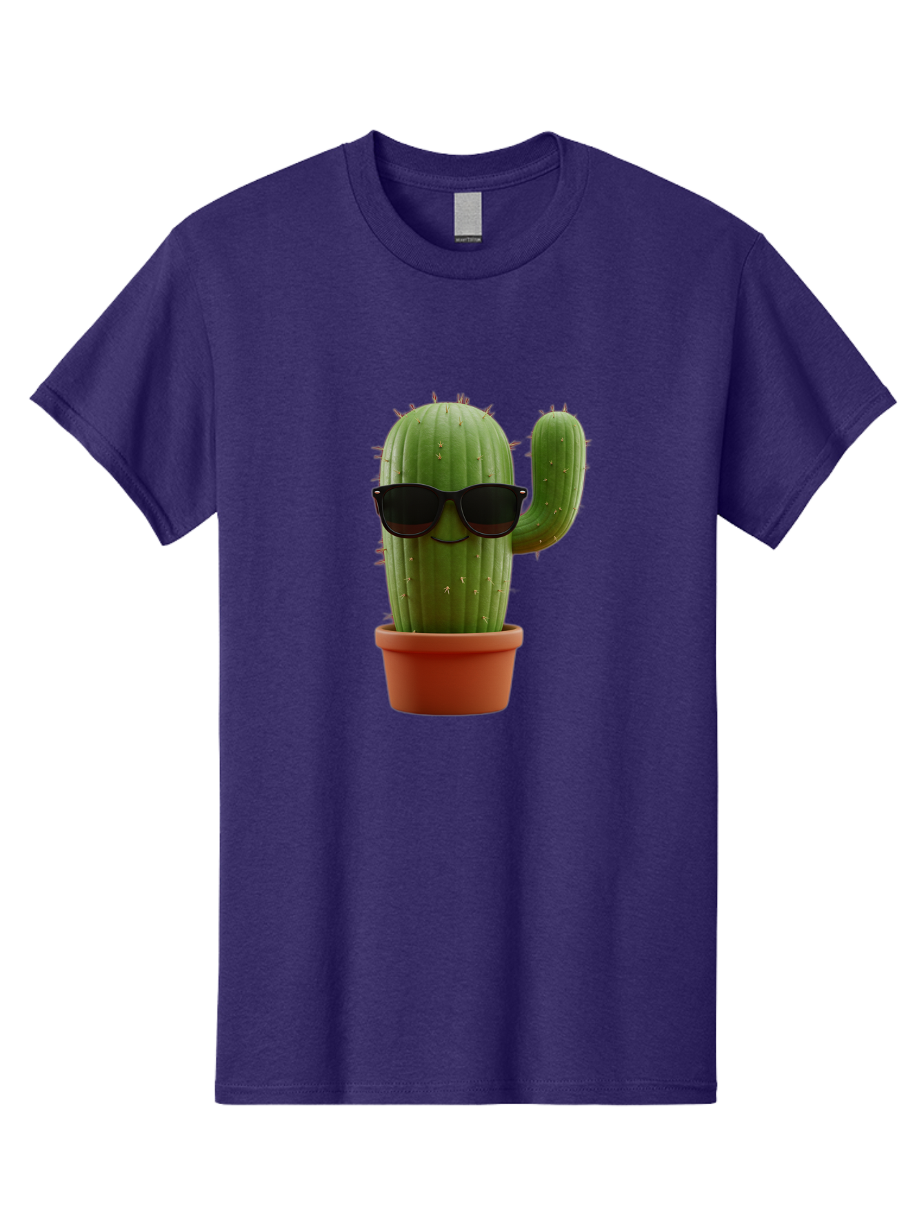 Cactus-Sunglasses Men'S Graphic Tee, 100% Cotton, Comfortable Casual Summer Wear, Machine Washable, Cactus Wearing Sunglasses, Potted Cactus, Cool Cactus, Trendy Plant, Cactus With Shades, Funny Cactus, Modern Decor, Quirky Decoration Bac755