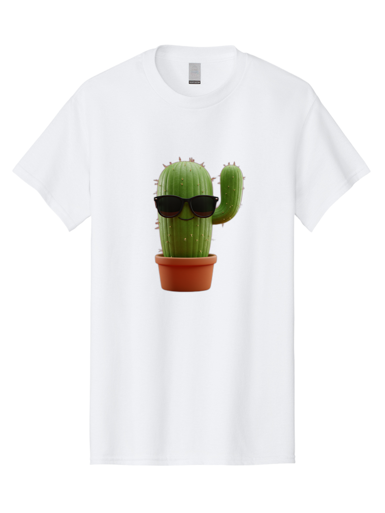 Cactus-Sunglasses Men'S Graphic Tee, 100% Cotton, Comfortable Casual Summer Wear, Machine Washable, Cactus Wearing Sunglasses, Potted Cactus, Cool Cactus, Trendy Plant, Cactus With Shades, Funny Cactus, Modern Decor, Quirky Decoration Bac755