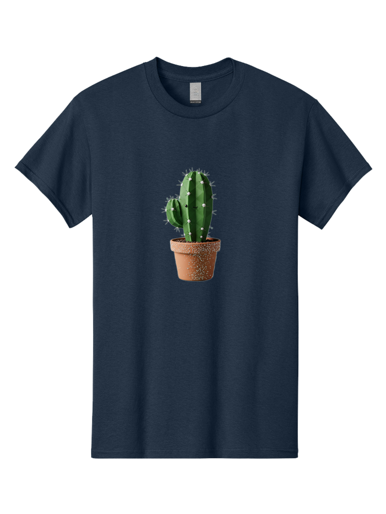 Cactus Men'S Graphic Tee, 100% Cotton, Comfortable Casual Summer Wear, Machine Washable, Cactus Plant, Terracotta Pot, Prickly Pear Cactus, Desert Flora, Succulent Plants, Indoor Plants, Gardening, Pot With Speckles, Cactus With Sharp Spines Bac771