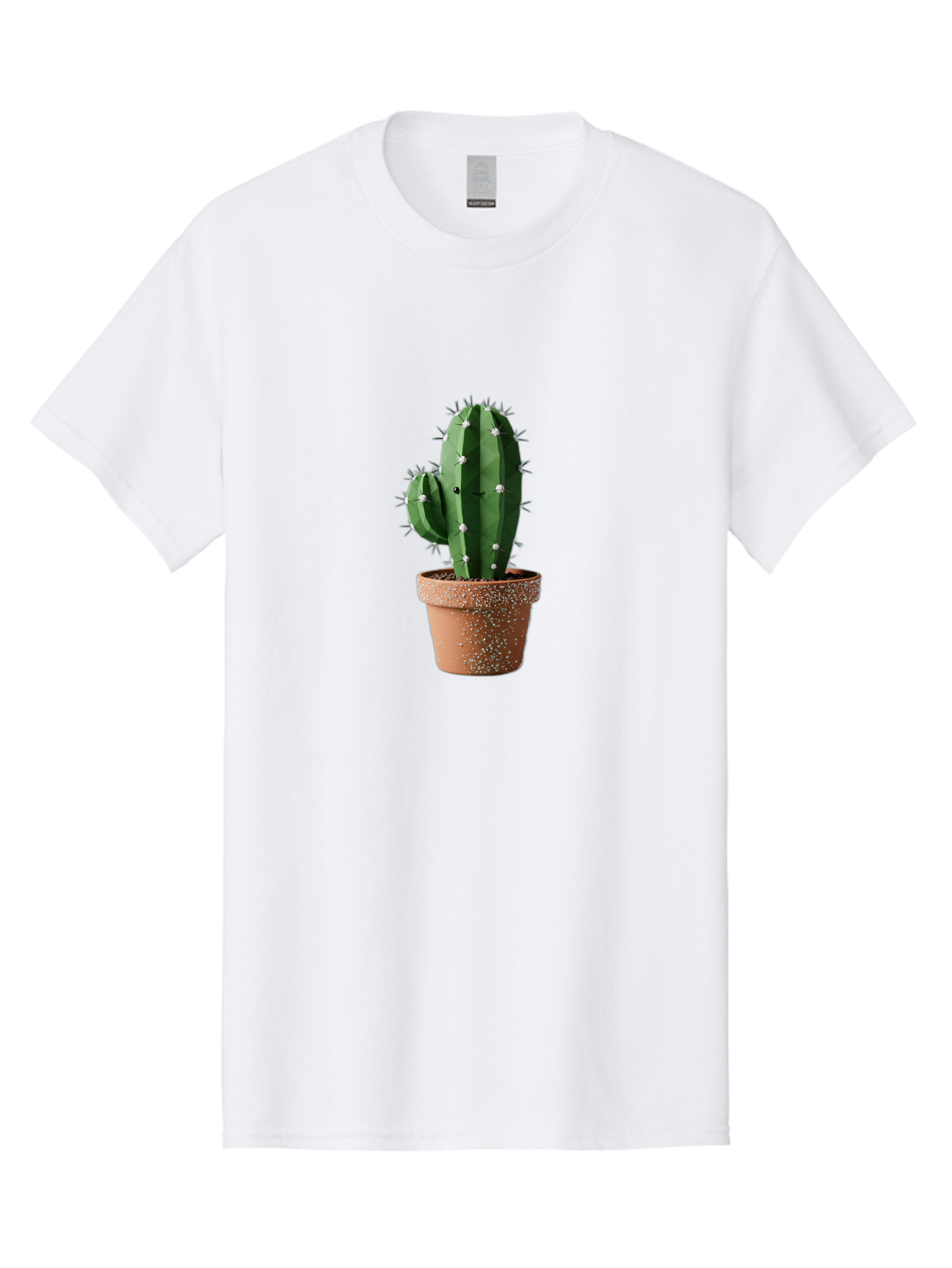 Cactus Men'S Graphic Tee, 100% Cotton, Comfortable Casual Summer Wear, Machine Washable, Cactus Plant, Terracotta Pot, Prickly Pear Cactus, Desert Flora, Succulent Plants, Indoor Plants, Gardening, Pot With Speckles, Cactus With Sharp Spines Bac771