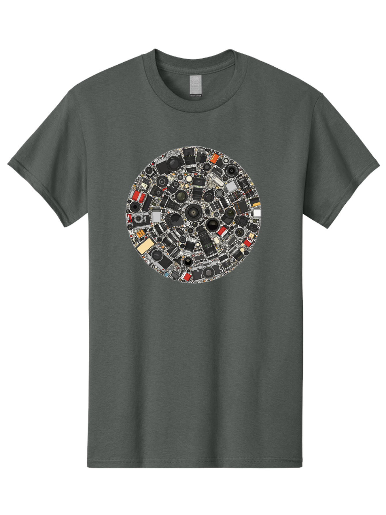 Camera-Parts-Mosaic Men'S Graphic Tee, 100% Cotton, Comfortable Casual Summer Wear, Machine Washable, Camera Parts, Lenses, Photography Equipment, Vintage Cameras, Camera Accessories, Photography Gear, Camera Lenses, Camera Collage, Bac773