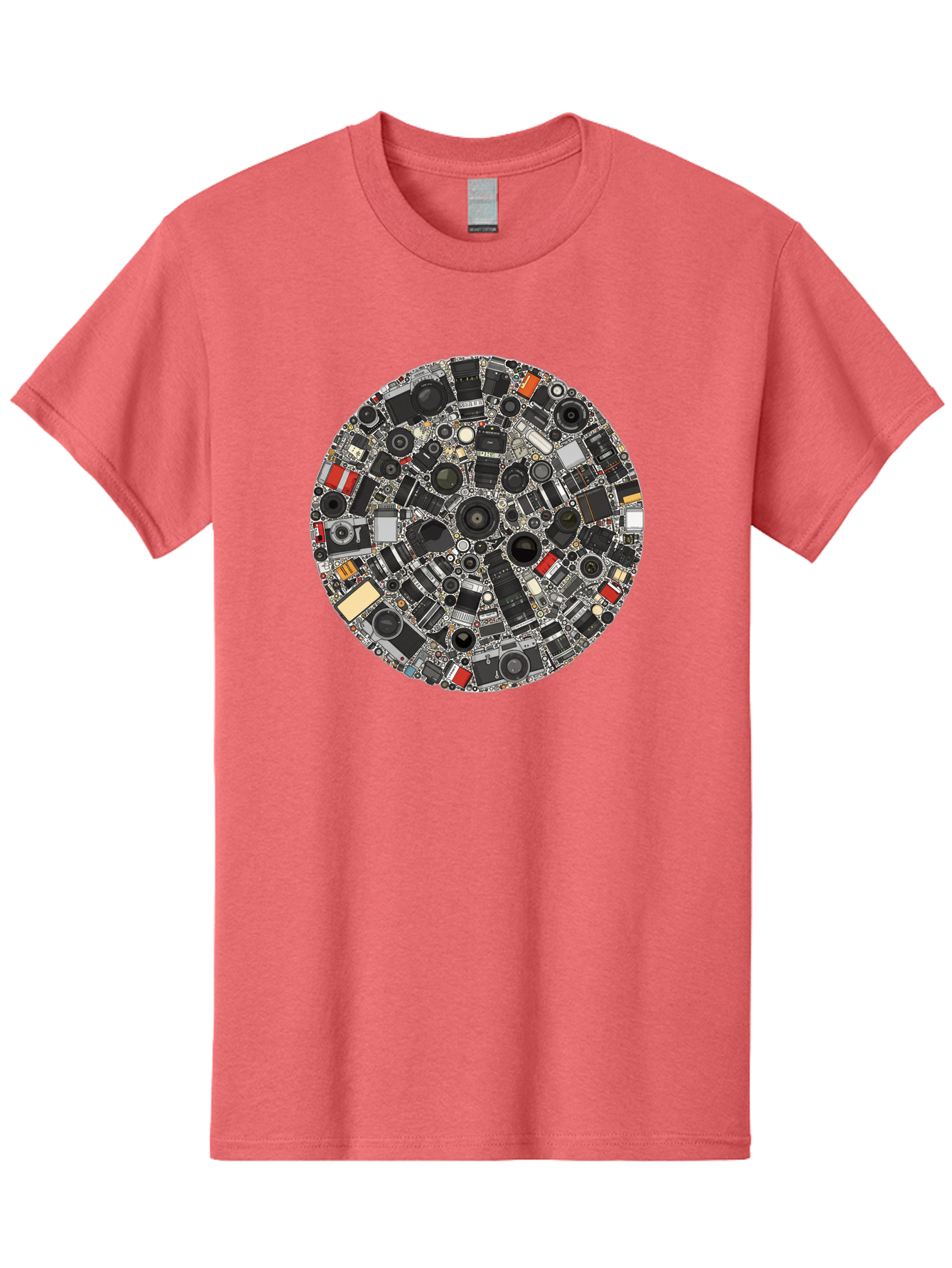 Camera-Parts-Mosaic Men'S Graphic Tee, 100% Cotton, Comfortable Casual Summer Wear, Machine Washable, Camera Parts, Lenses, Photography Equipment, Vintage Cameras, Camera Accessories, Photography Gear, Camera Lenses, Camera Collage, Bac773