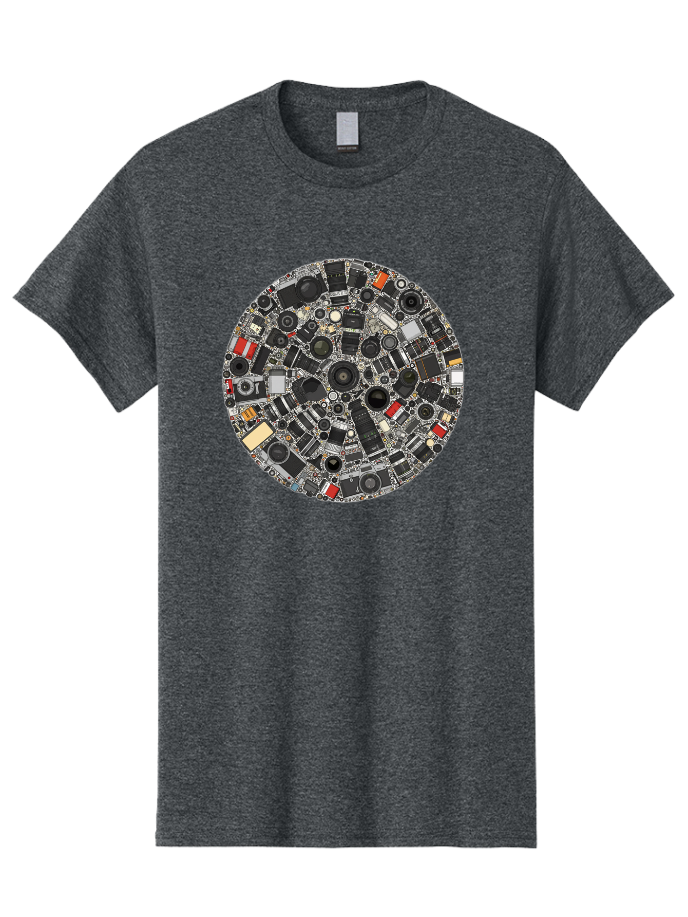 Camera-Parts-Mosaic Men'S Graphic Tee, 100% Cotton, Comfortable Casual Summer Wear, Machine Washable, Camera Parts, Lenses, Photography Equipment, Vintage Cameras, Camera Accessories, Photography Gear, Camera Lenses, Camera Collage, Bac773